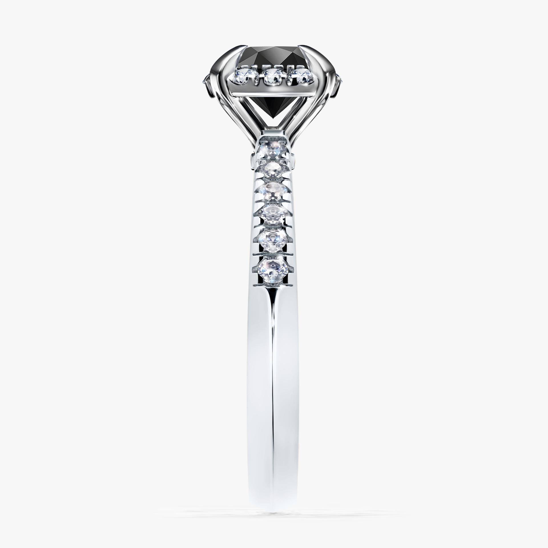 Pierścionek zaręczynowy My Princess z białego złota z czarnym diamentem 1,18ct