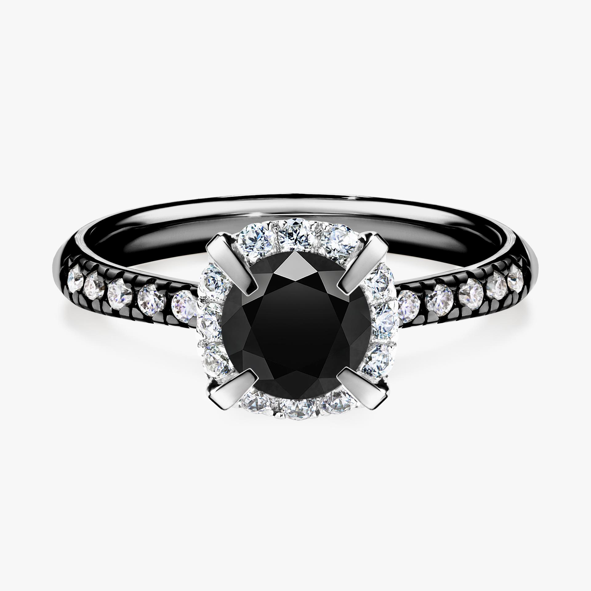 Pierscionek zareczynowy z diamentem czarny 118 CT z czarnego zlota my princess 01