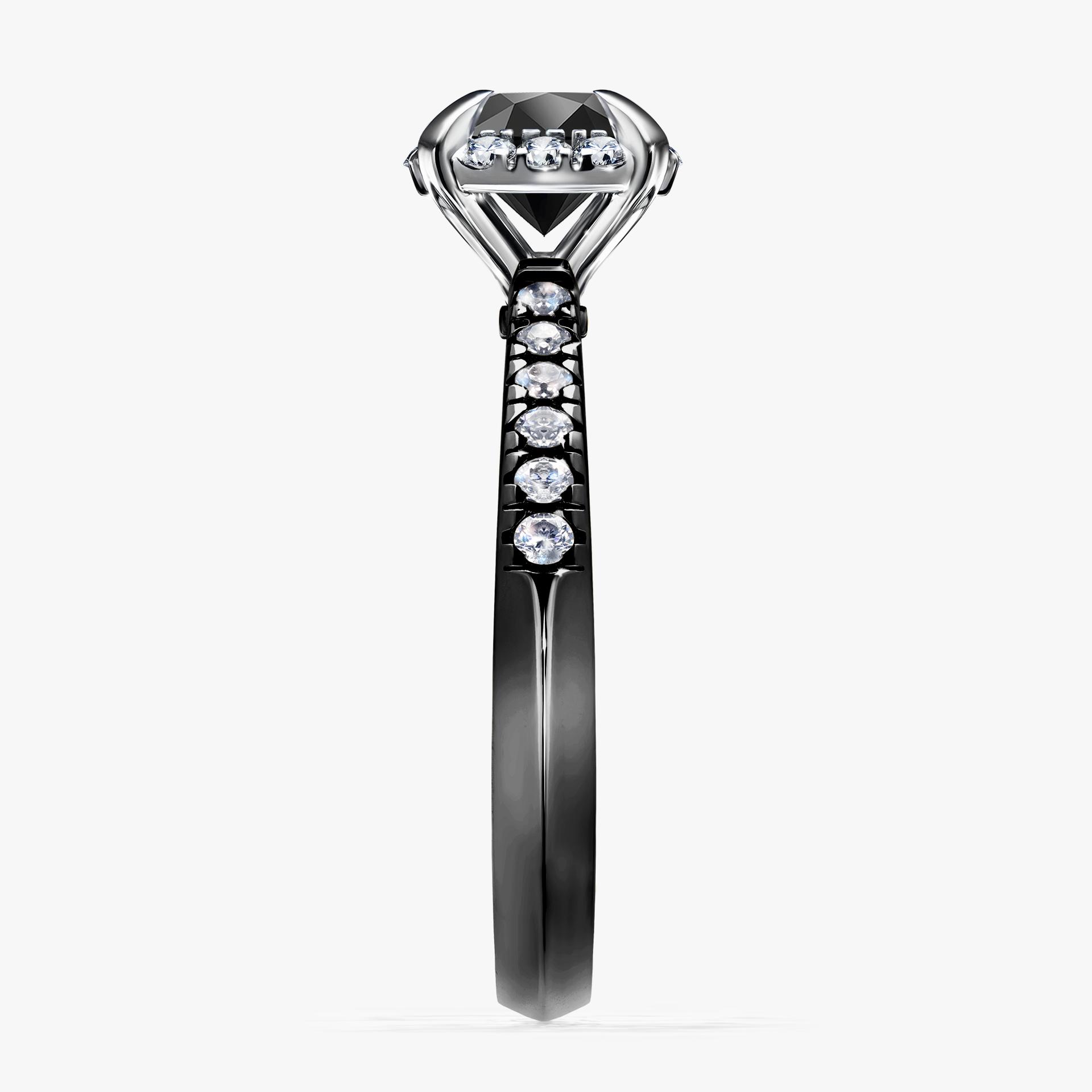 Pierscionek zareczynowy z diamentem czarny 118 CT z czarnego zlota my princess 03