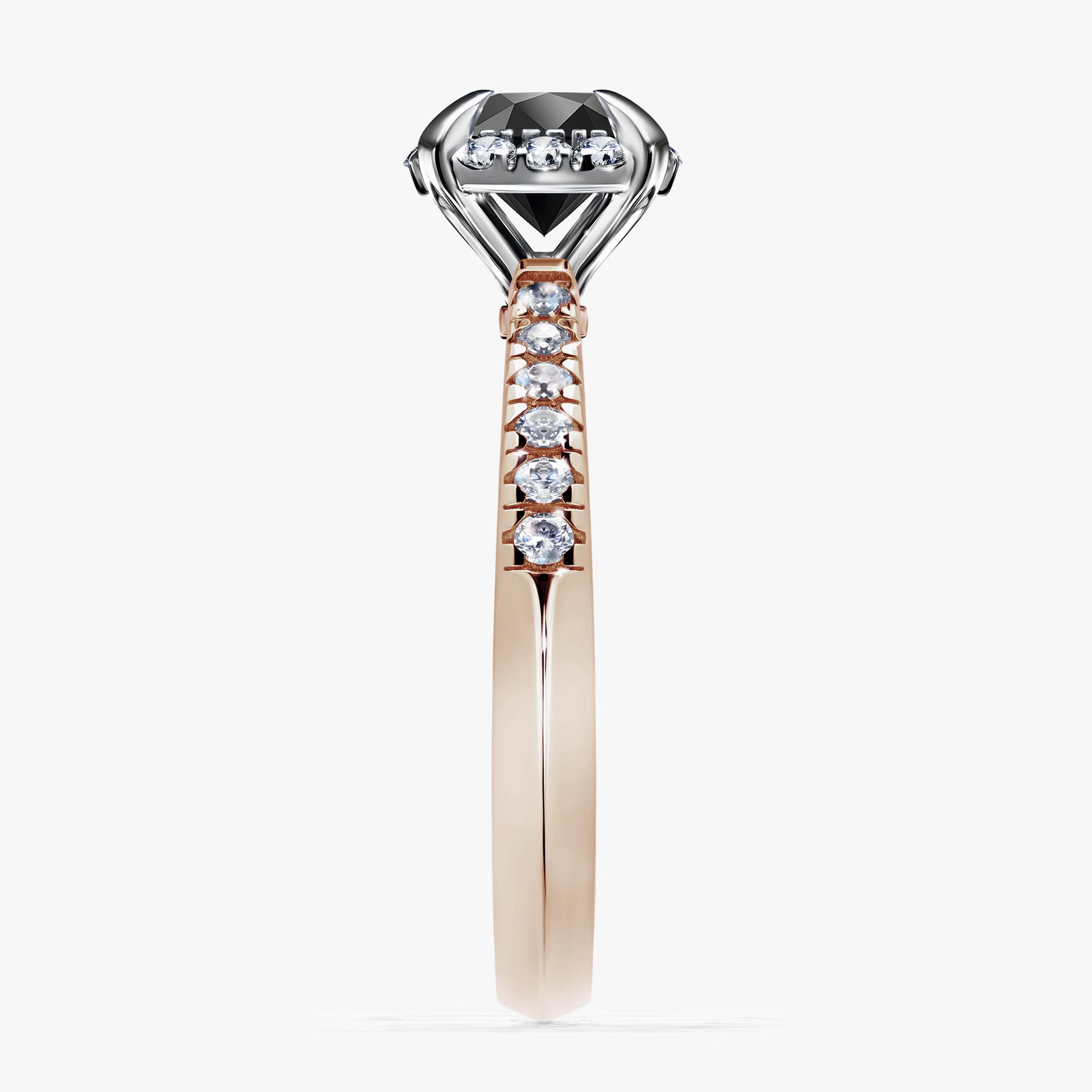 Pierścionek zaręczynowy My Princess z różowego złota z czarnym diamentem 1,18ct