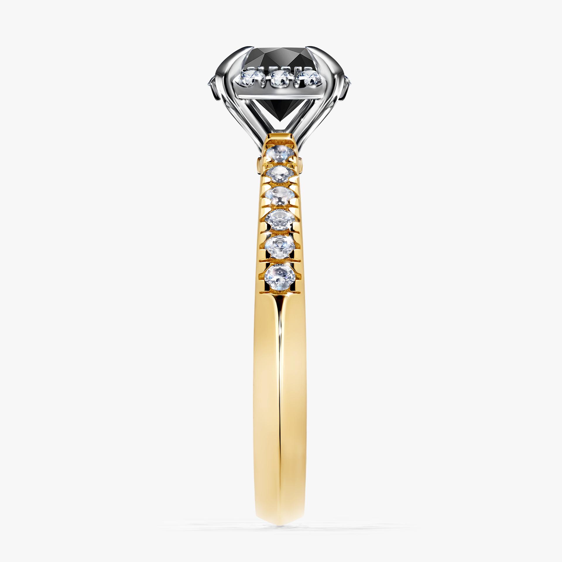 Pierscionek zareczynowy z diamentem czarny 118 CT z zoltego zlota my princess 03