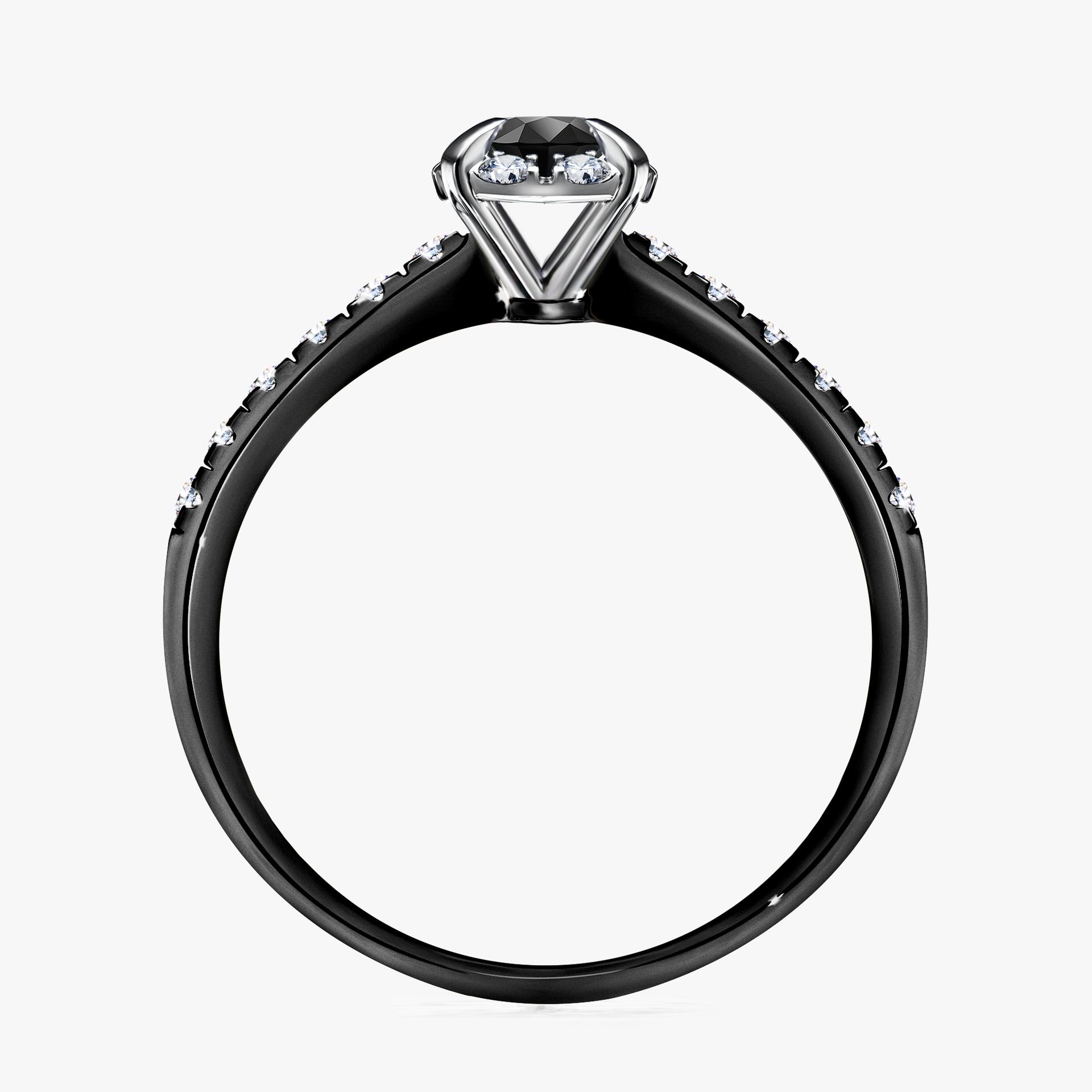 Pierścionek zaręczynowy My Princess z czarnego złota z czarnym diamentem 0,47ct