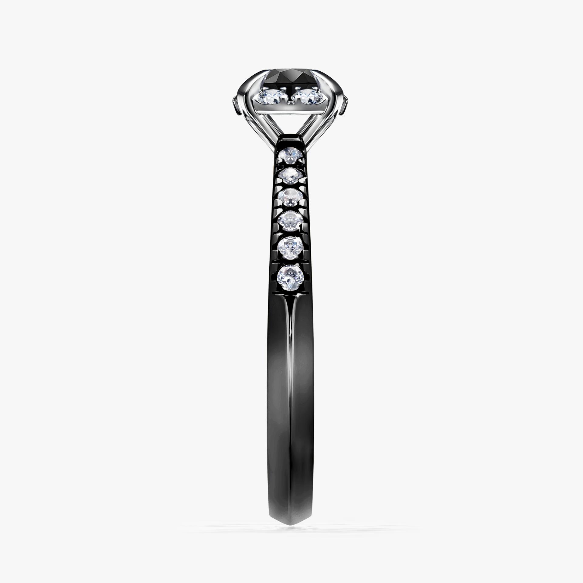 Pierścionek zaręczynowy My Princess z czarnego złota z czarnym diamentem 0,47ct