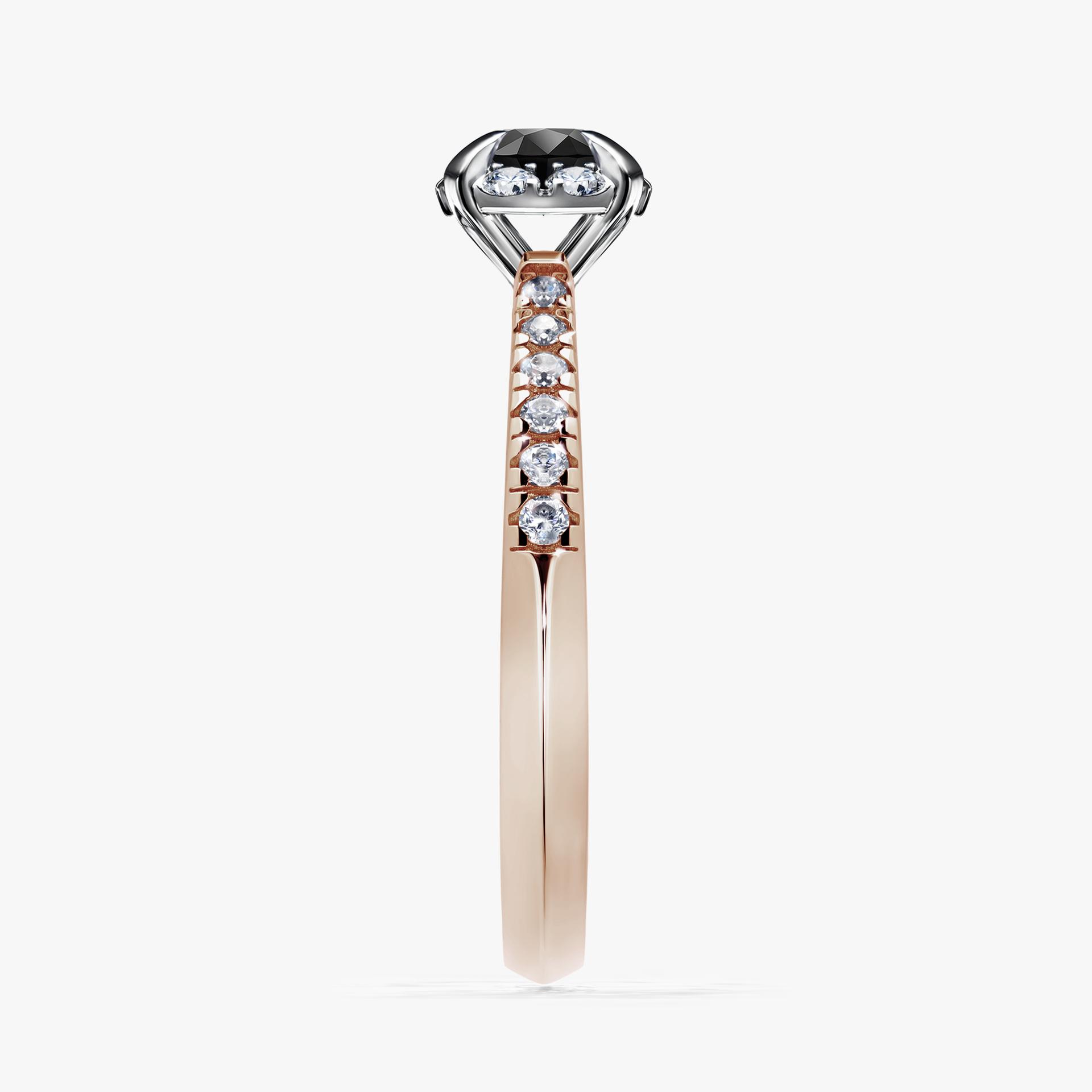 Pierścionek zaręczynowy My Princess z różowego złota z czarnym diamentem 0,47ct