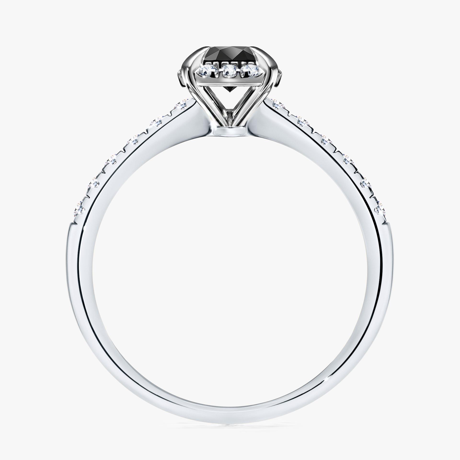 Pierscionek zareczynowy z diamentem czarnym 0 76 CT z bialego zlota my princess 03