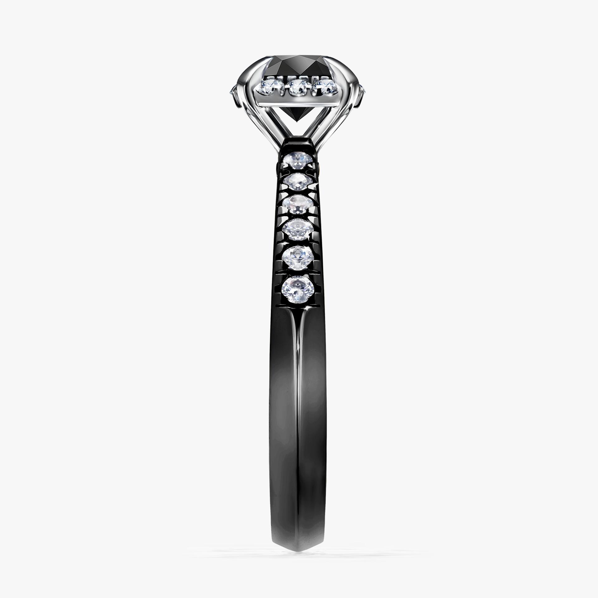 Pierscionek zareczynowy z diamentem czarnym 0 76 CT z czarnego zlota my princess 02