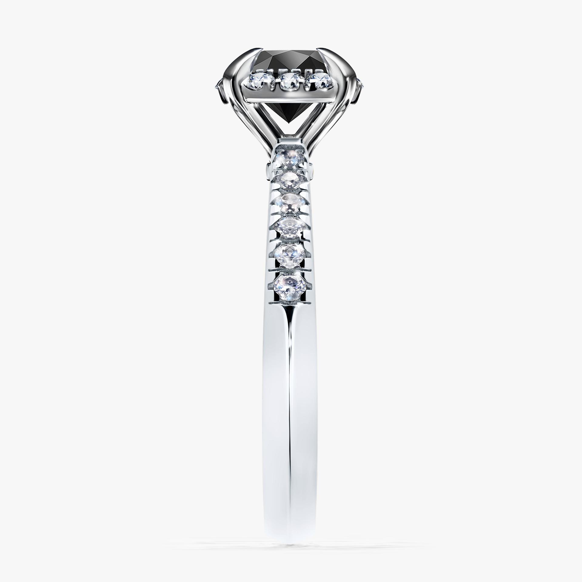 Pierscionek zareczynowy z diamentem czarnym 118 CT z bialego zlota my princess 02