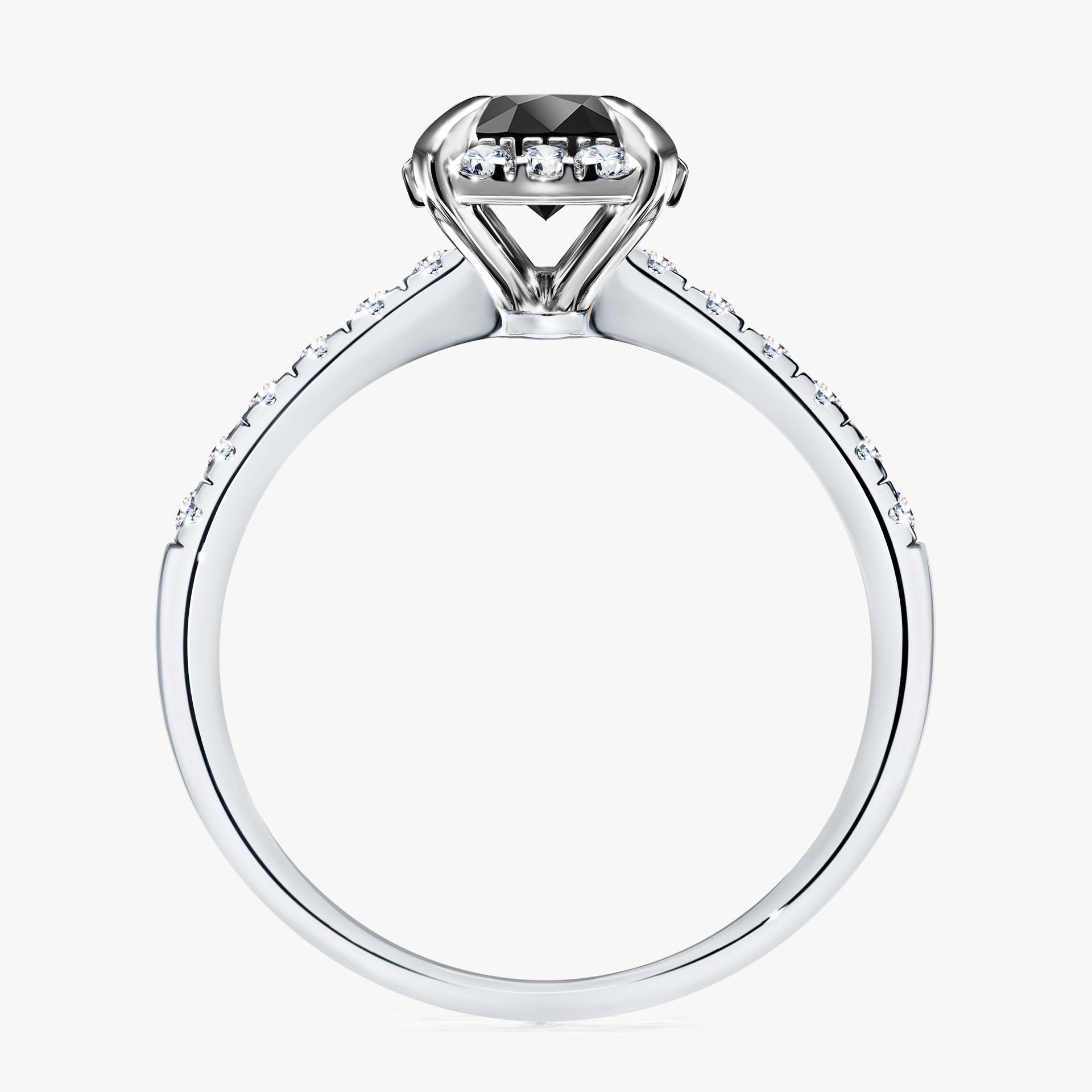 Pierscionek zareczynowy z diamentem czarnym 118 CT z bialego zlota my princess 03