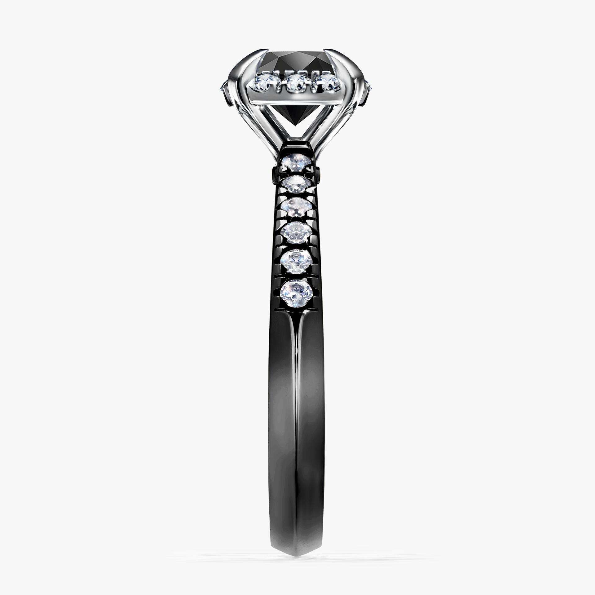 Pierscionek zareczynowy z diamentem czarnym 118 CT z czarnego zlota my princess 02