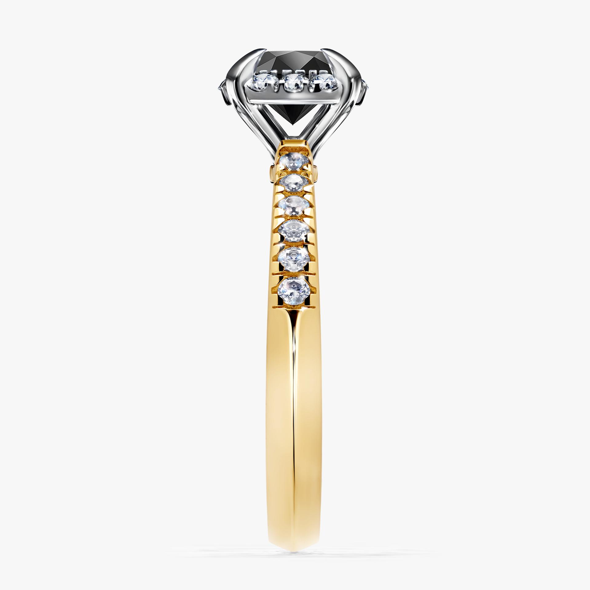 Pierscionek zareczynowy z diamentem czarnym 118 CT z zoltego zlota my princess 02