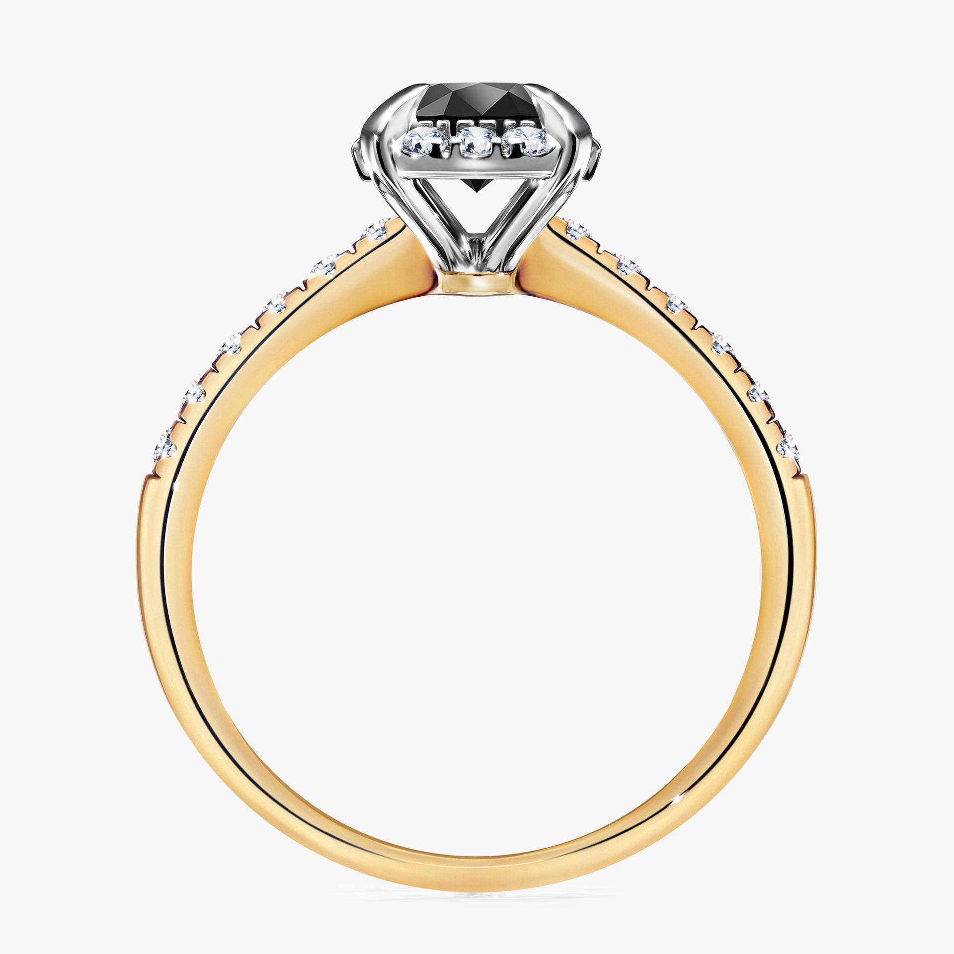 Pierscionek zareczynowy z diamentem czarnym 118 CT z zoltego zlota my princess 03