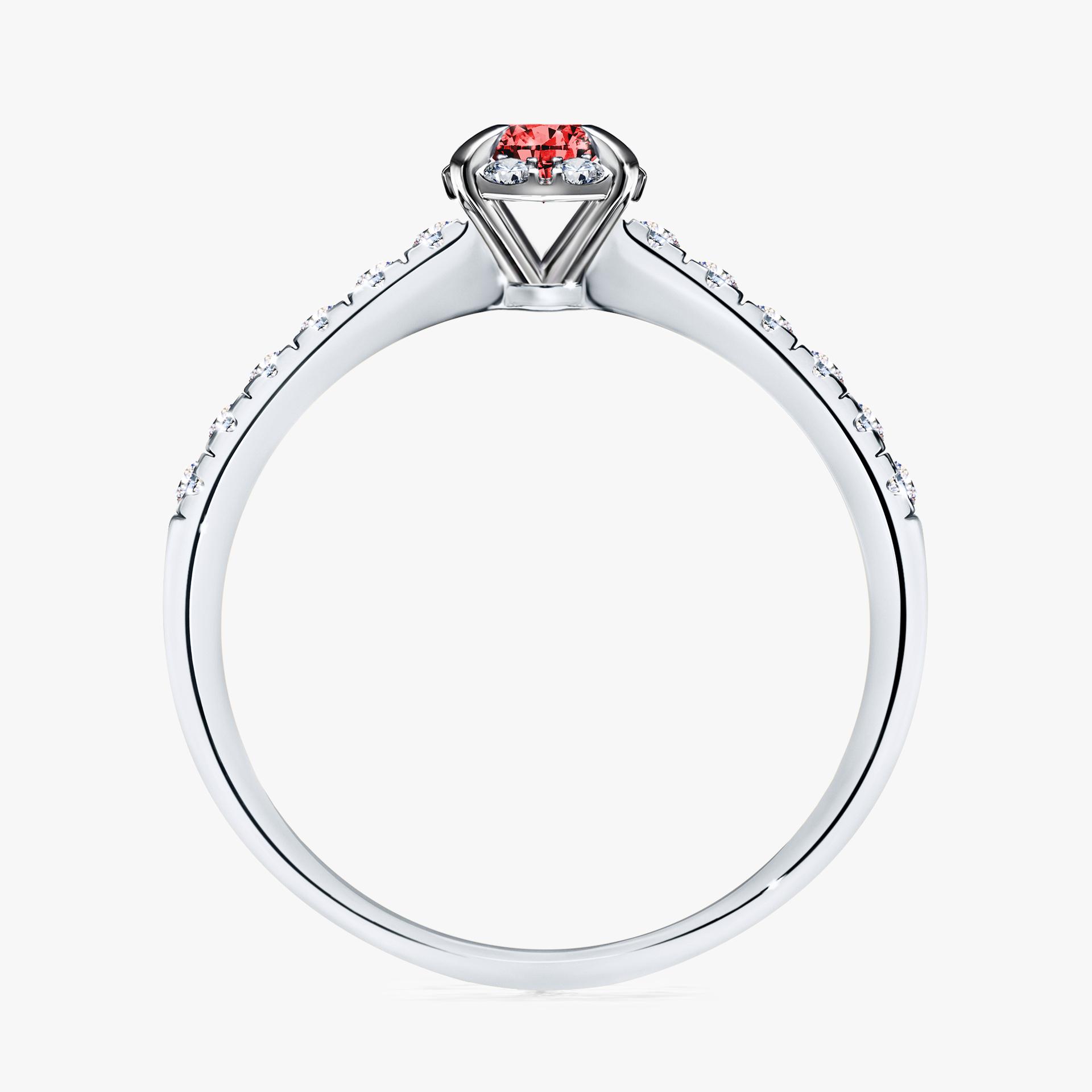 Pierscionek zareczynowy z diamentem czerwony 028 CT z bialego zlota my princess 02