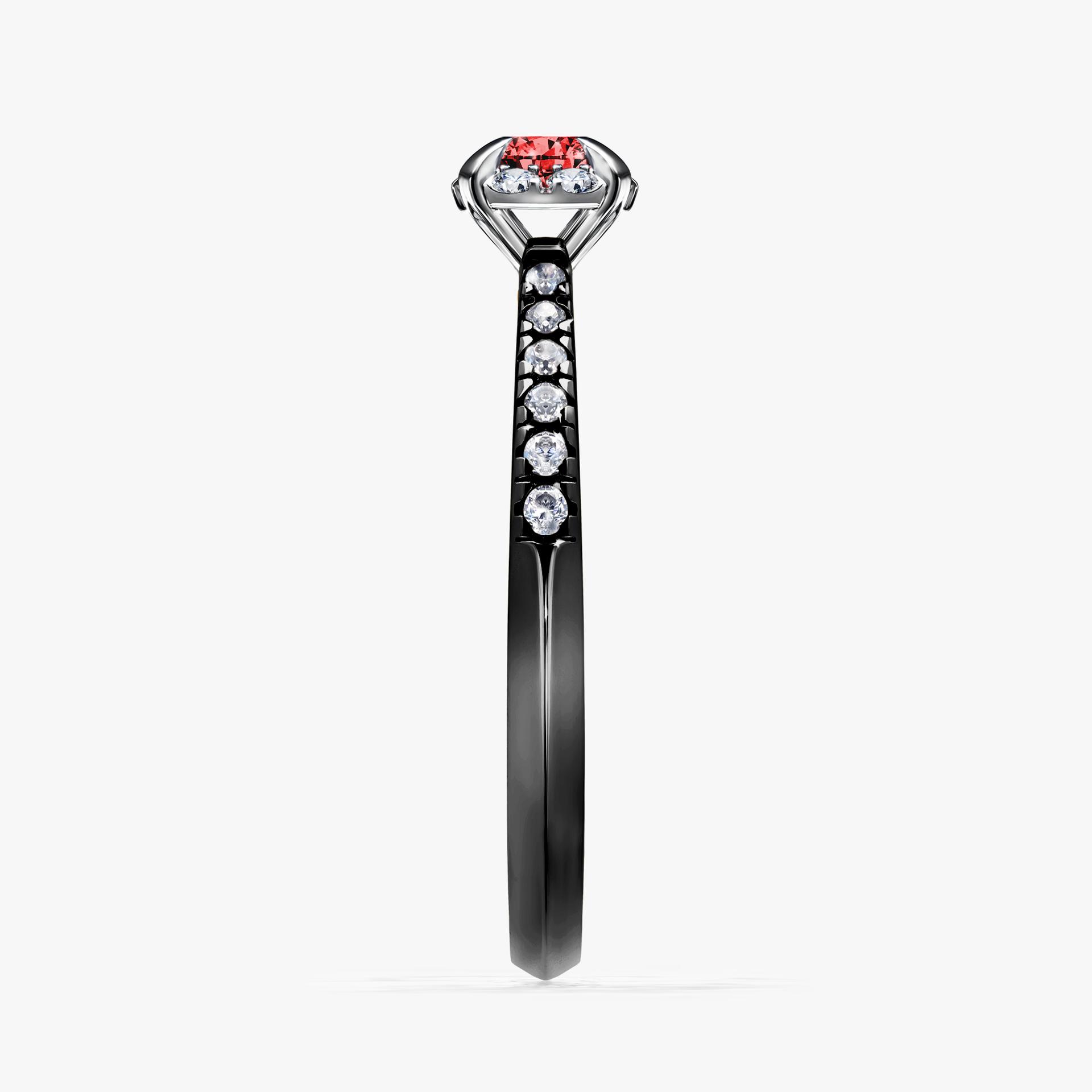 Pierscionek zareczynowy z diamentem czerwony 028 CT z czarnego zlota my princess 03