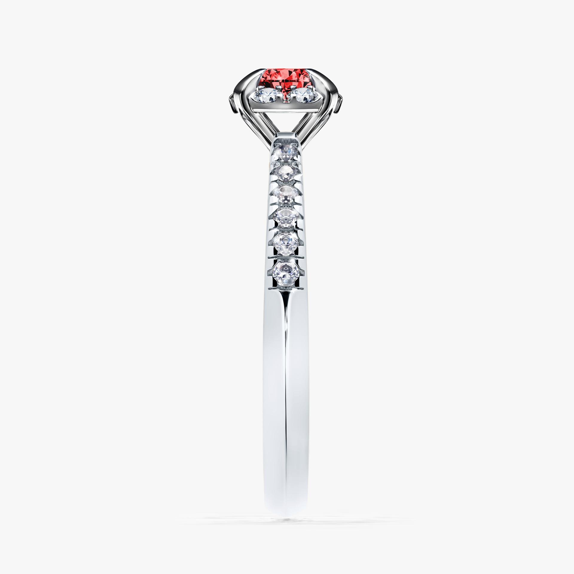 Pierscionek zareczynowy z diamentem czerwony 047 CT z bialego zlota my princess 03
