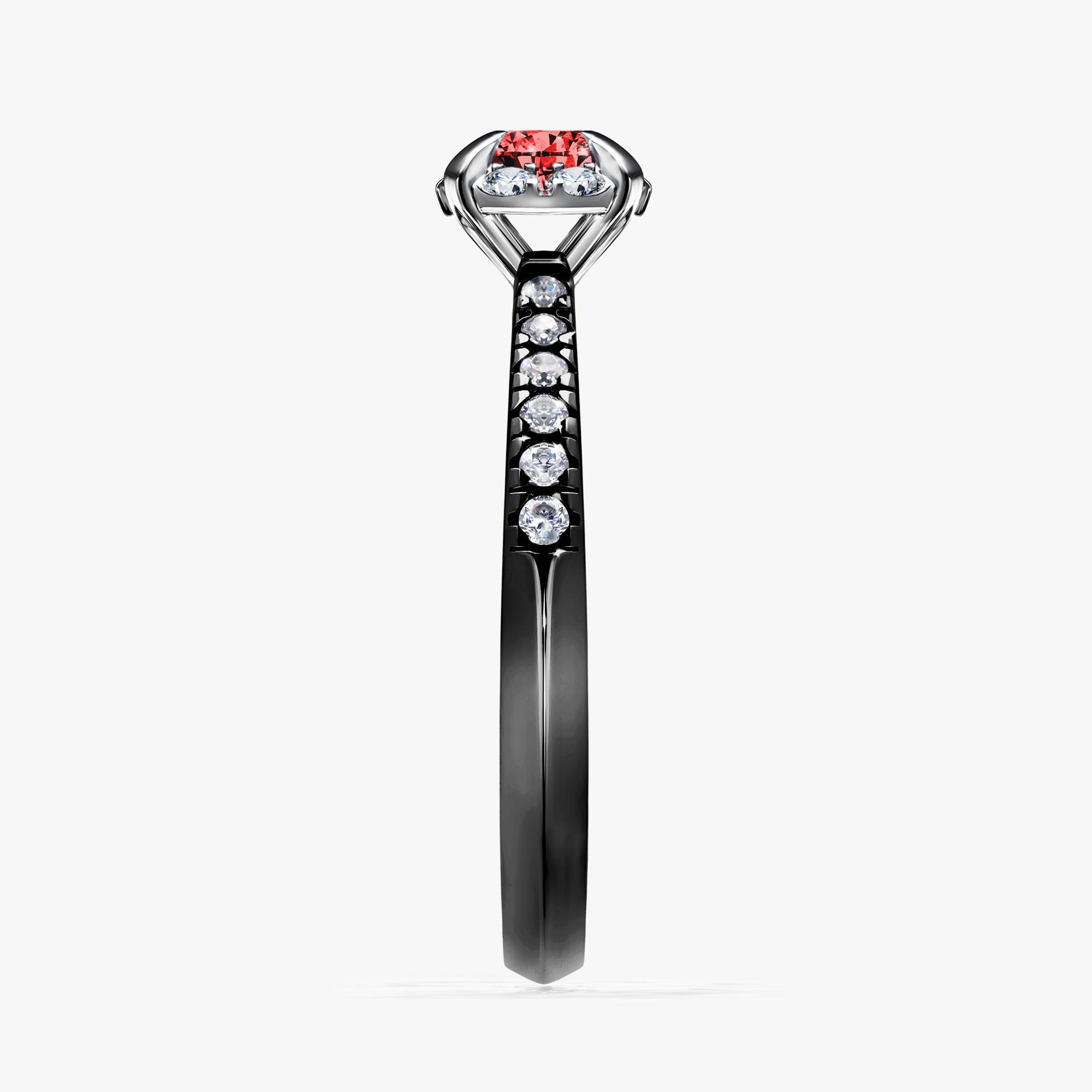 Pierscionek zareczynowy z diamentem czerwony 047 CT z czarnego zlota my princess 03