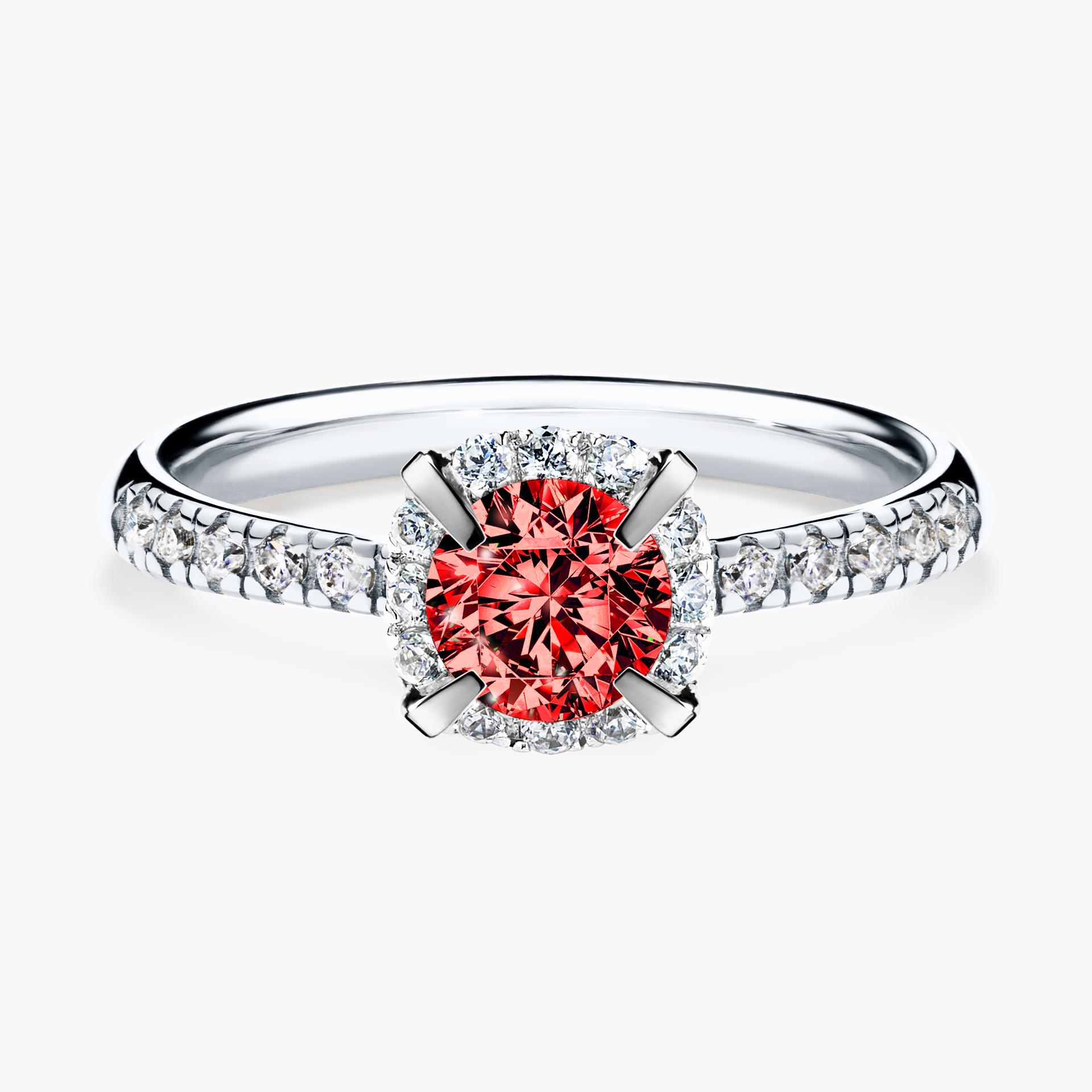 Pierscionek zareczynowy z diamentem czerwony 076 CT z bialego zlota my princess 01