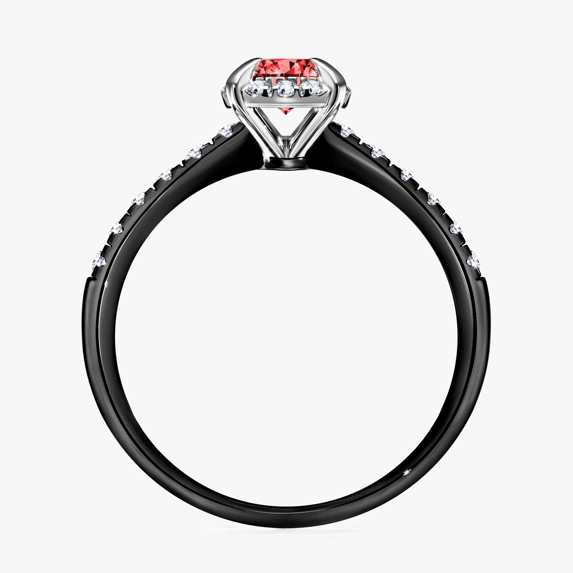 Pierscionek zareczynowy z diamentem czerwony 076 CT z czarnego zlota my princess 02