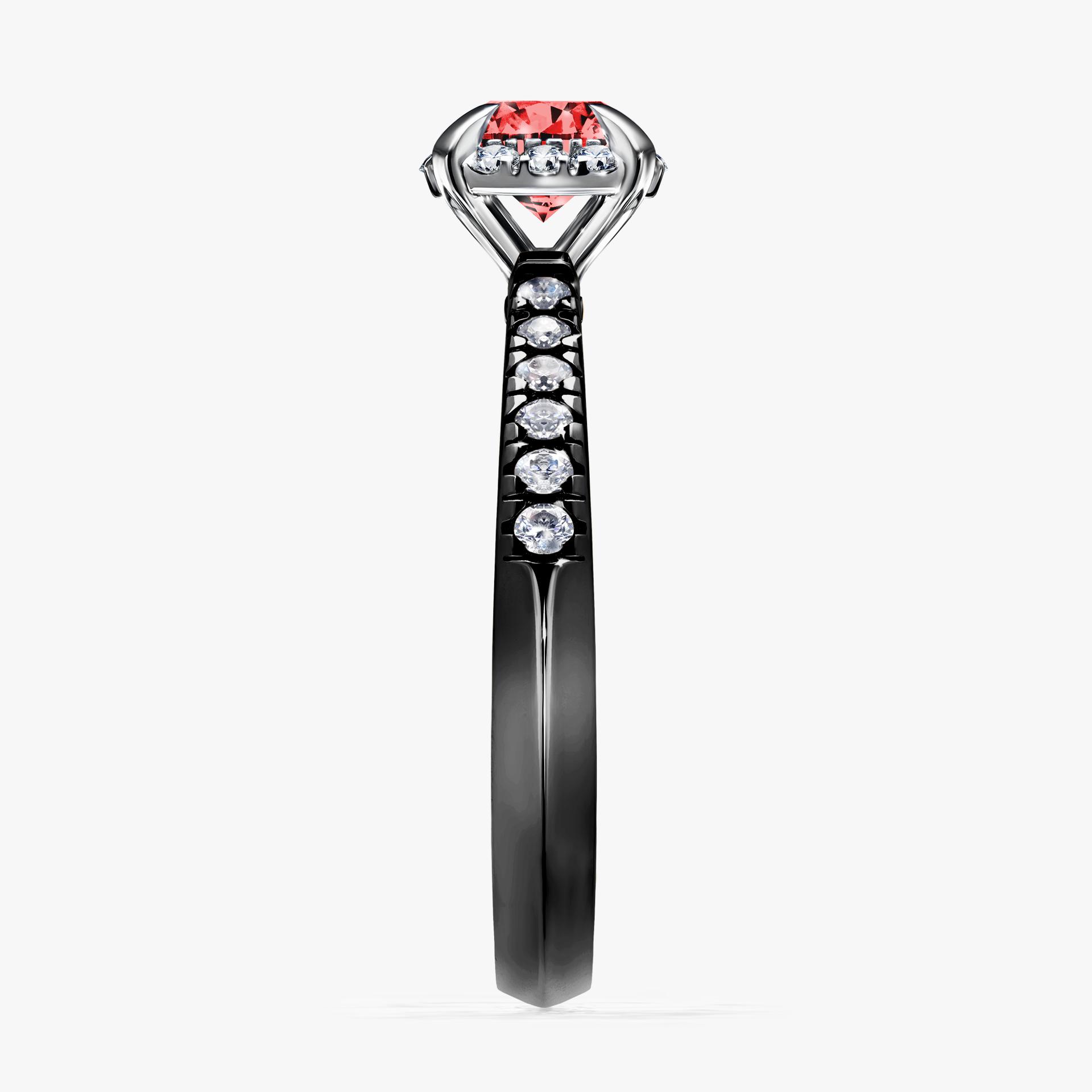 Pierscionek zareczynowy z diamentem czerwony 076 CT z czarnego zlota my princess 03