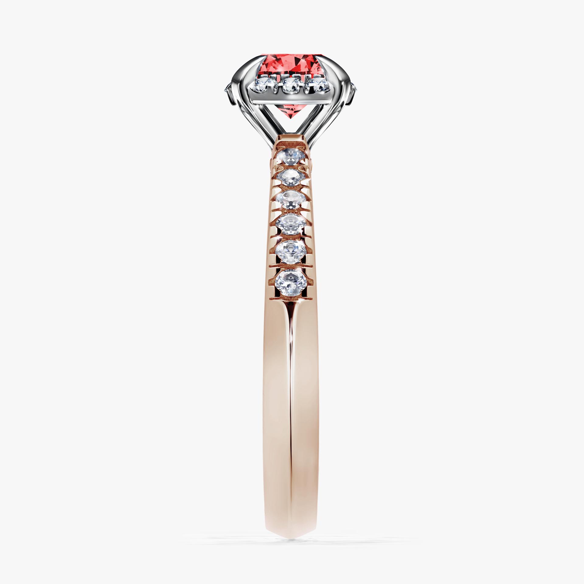 Pierscionek zareczynowy z diamentem czerwony 076 CT z rozowego zlota my princess 03