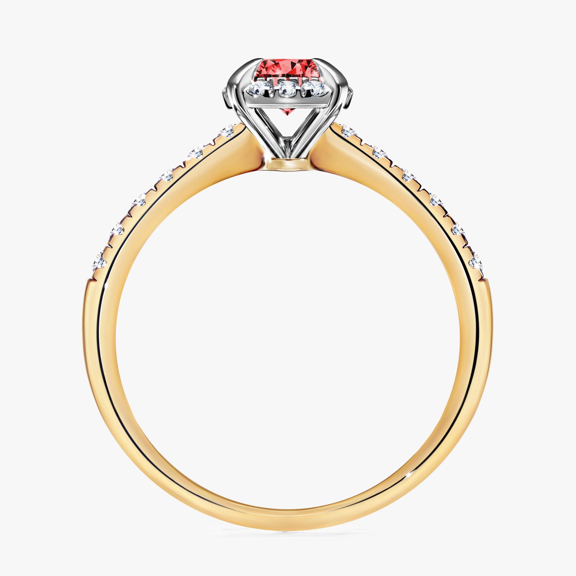 Pierscionek zareczynowy z diamentem czerwony 076 CT z zoltego zlota my princess 02
