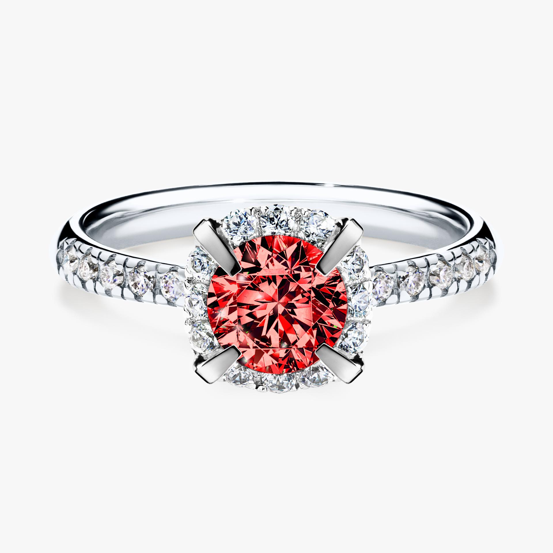 Pierscionek zareczynowy z diamentem czerwony 118 CT z bialego zlota my princess 01