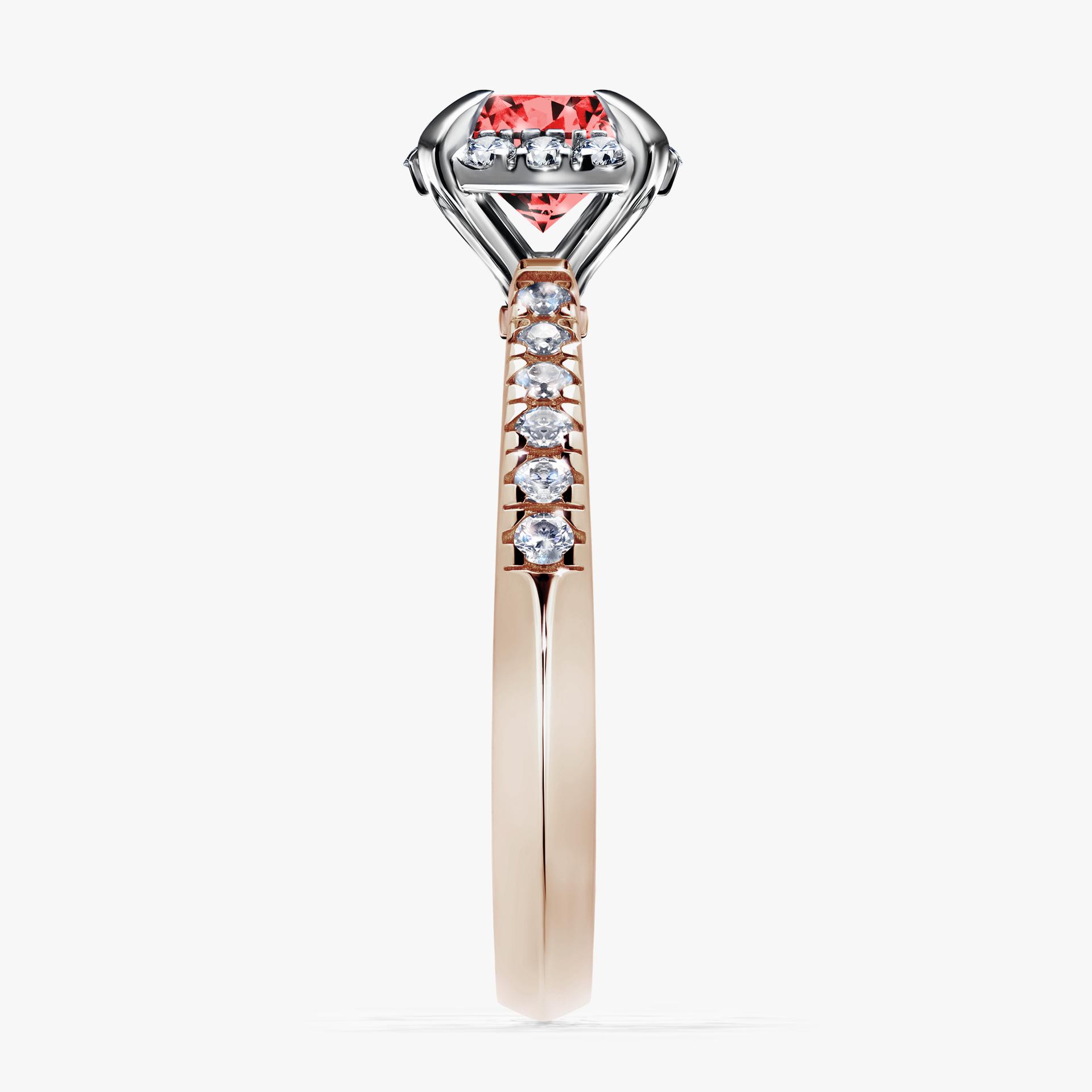 Pierscionek zareczynowy z diamentem czerwony 118 CT z rozowego zlota my princess 03