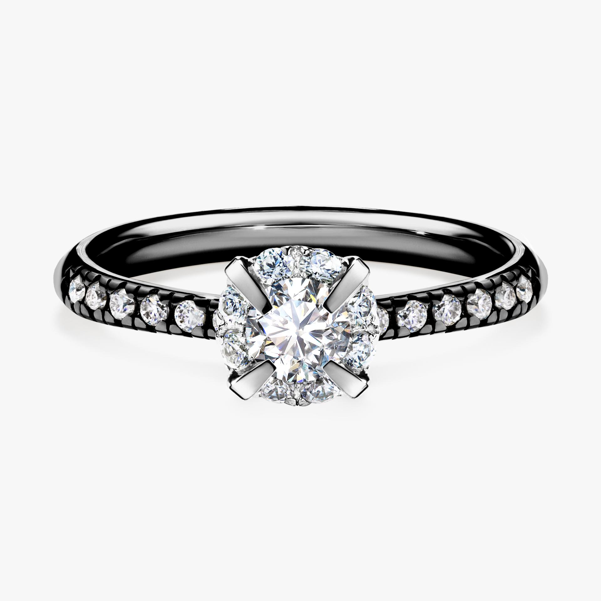 Pierscionek zareczynowy z diamentem laboratoryjnym 0 47 CT z czarnego zlota my sunshine 01