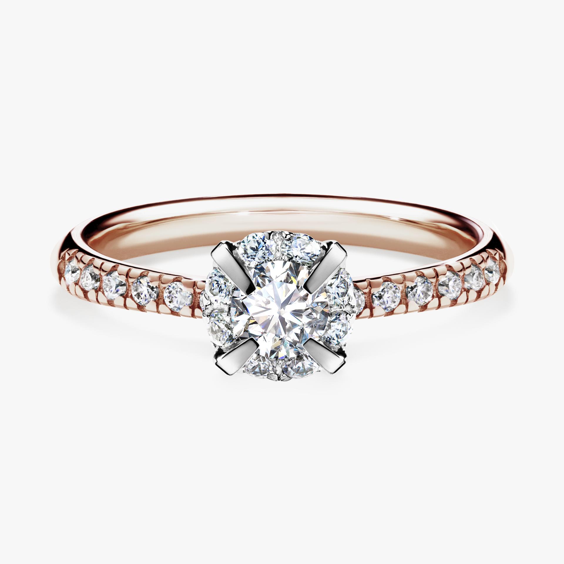 Pierscionek zareczynowy z diamentem laboratoryjnym 0 47 CT z rozowego zlota my sunshine 01