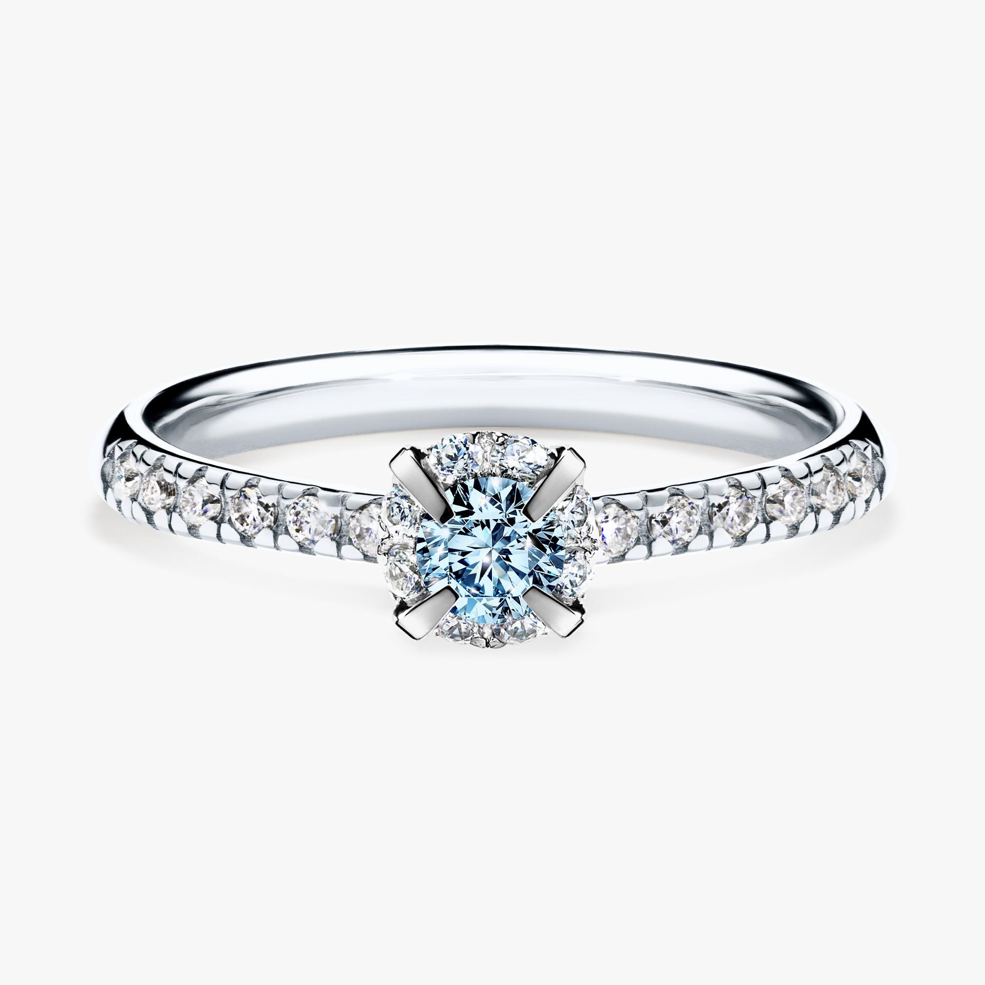 Pierscionek zareczynowy z diamentem niebieski 028 CT z bialego zlota my princess 01