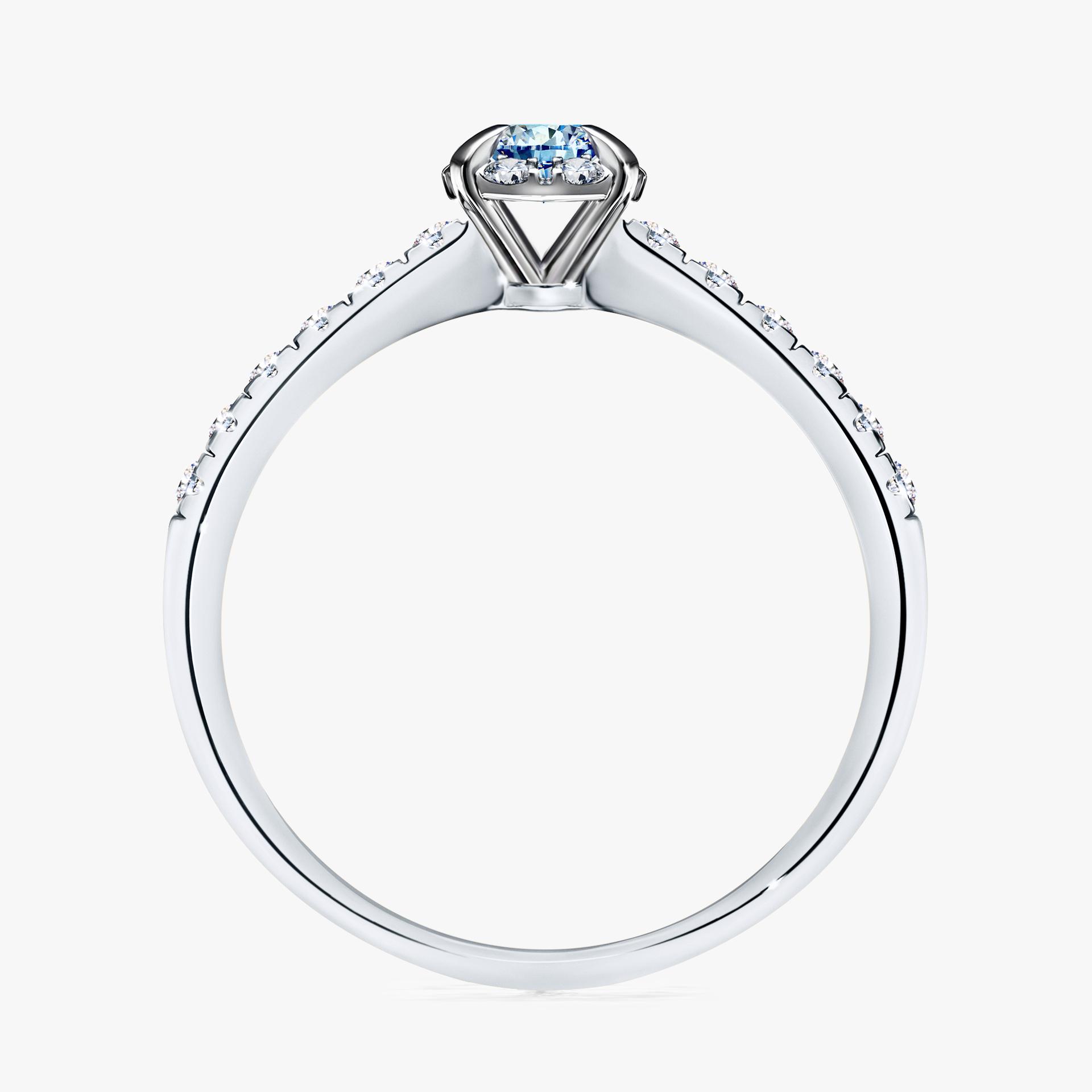 Pierscionek zareczynowy z diamentem niebieski 028 CT z bialego zlota my princess 02