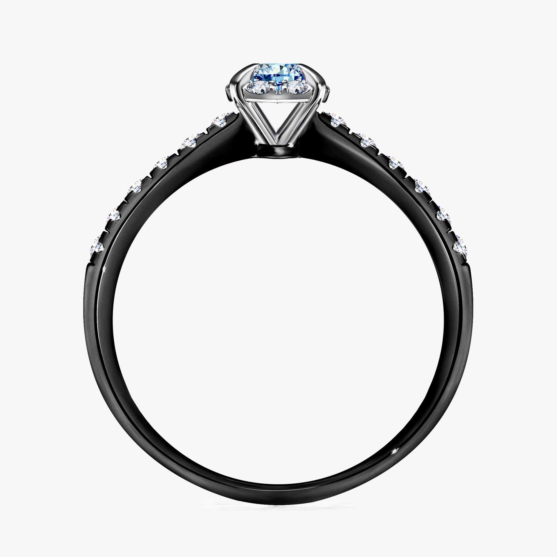 Pierscionek zareczynowy z diamentem niebieski 028 CT z czarnego zlota my princess 02
