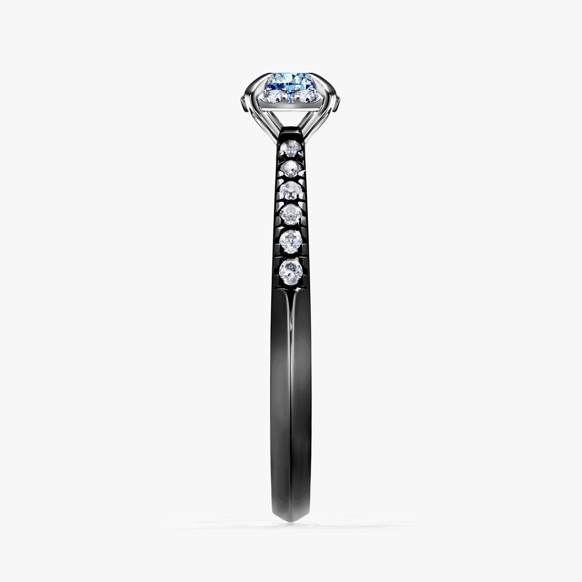 Pierscionek zareczynowy z diamentem niebieski 028 CT z czarnego zlota my princess 03
