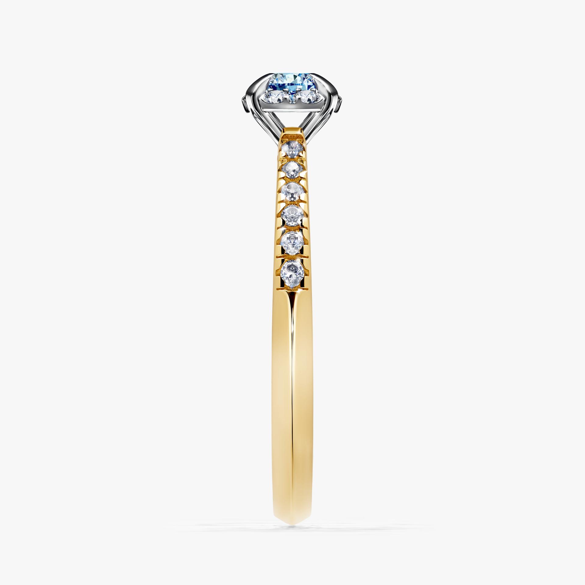 Pierscionek zareczynowy z diamentem niebieski 028 CT z zoltego zlota my princess 03