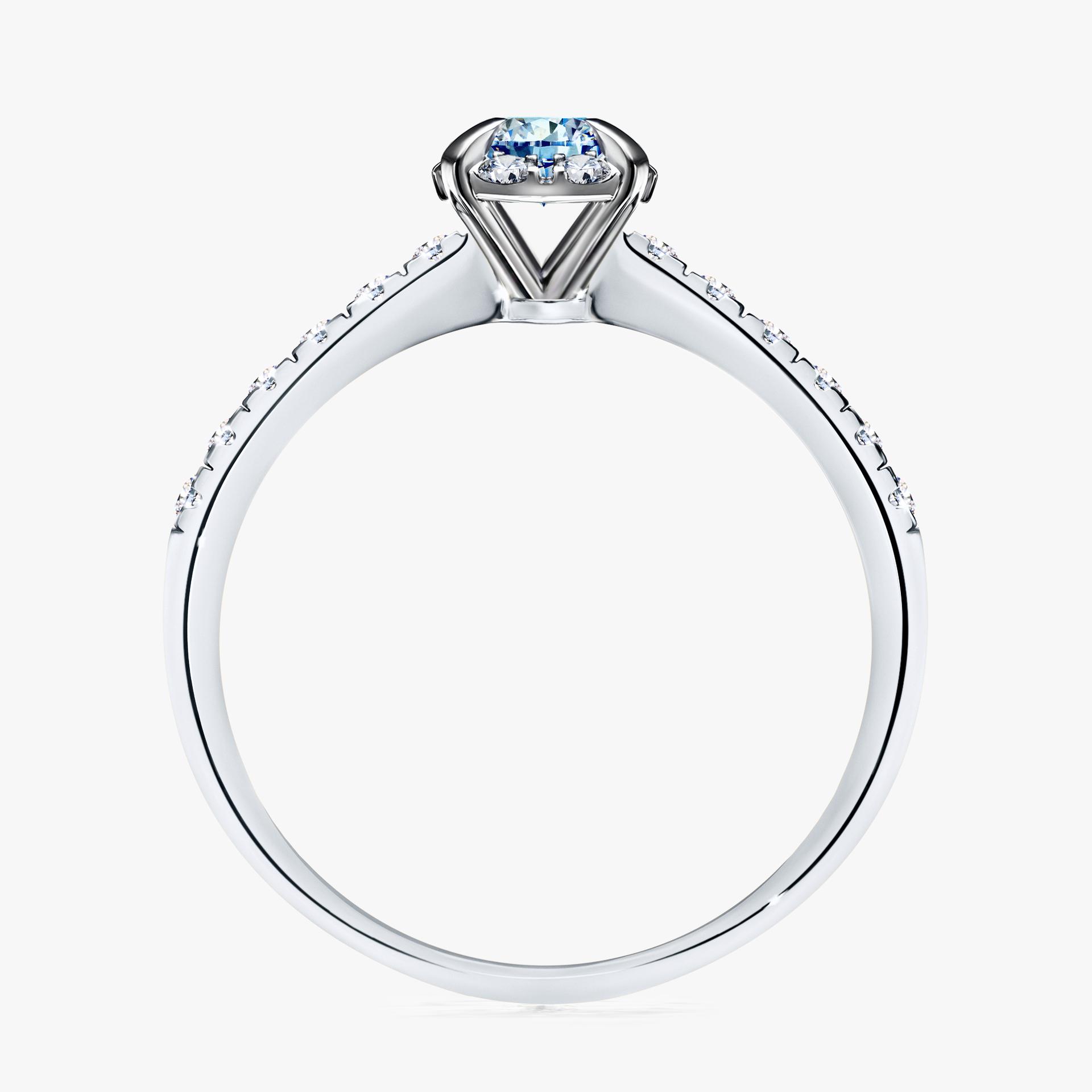 Pierscionek zareczynowy z diamentem niebieski 047 CT z bialego zlota my princess 02