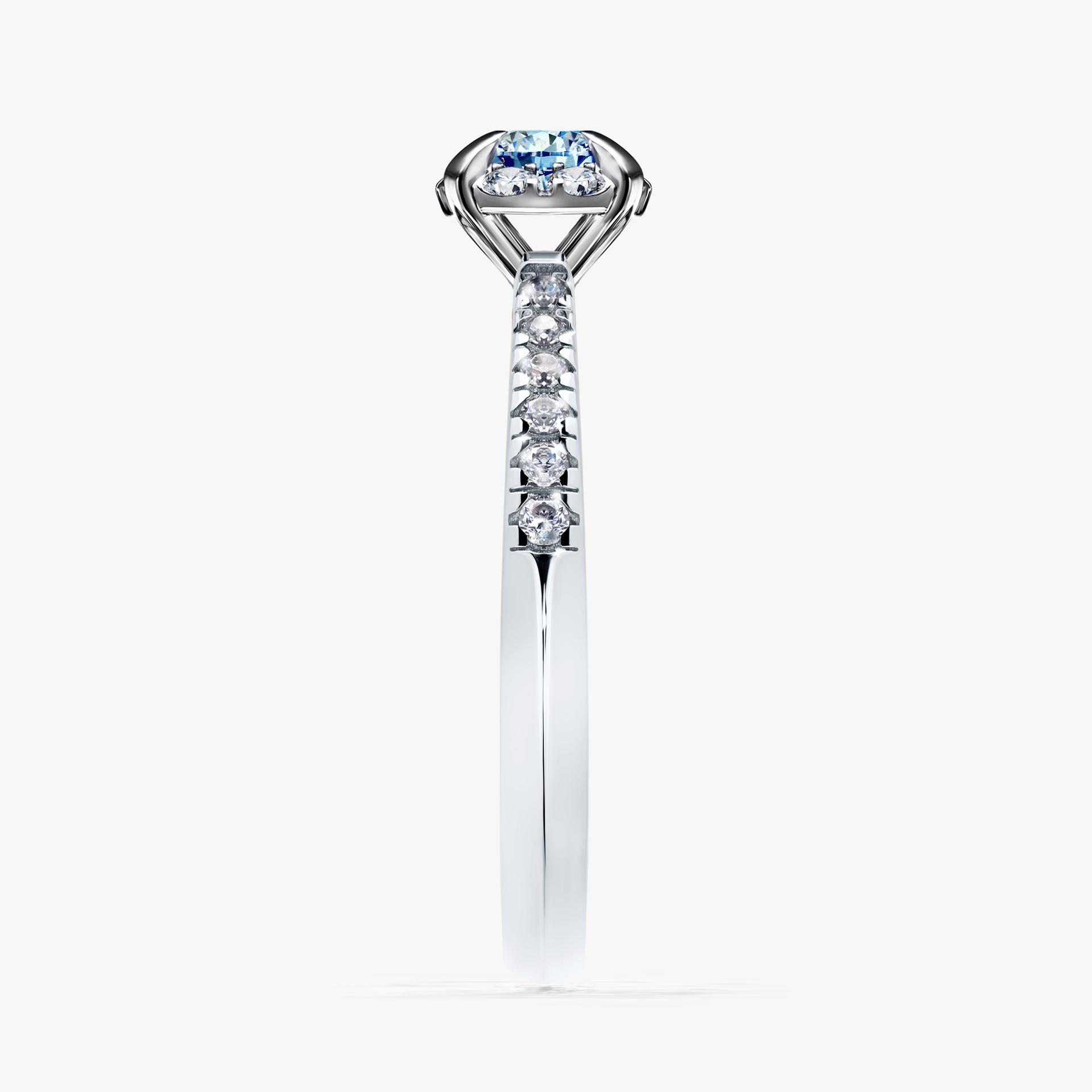 Pierscionek zareczynowy z diamentem niebieski 047 CT z bialego zlota my princess 03