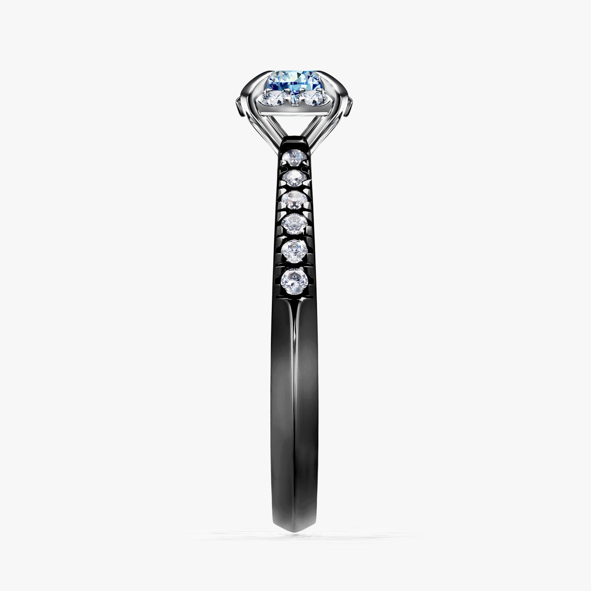Pierscionek zareczynowy z diamentem niebieski 047 CT z czarnego zlota my princess 03