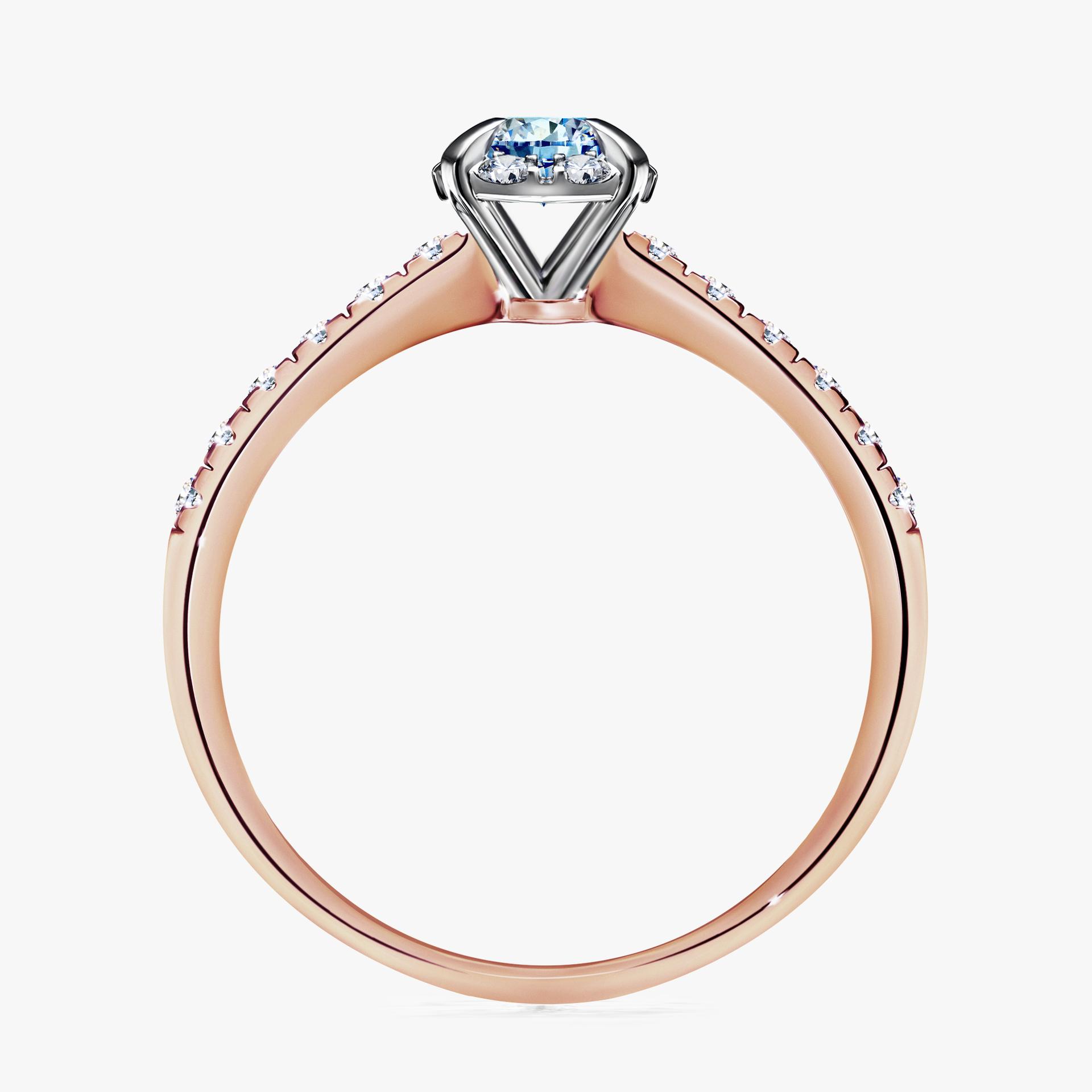 Pierscionek zareczynowy z diamentem niebieski 047 CT z rozowego zlota my princess 02