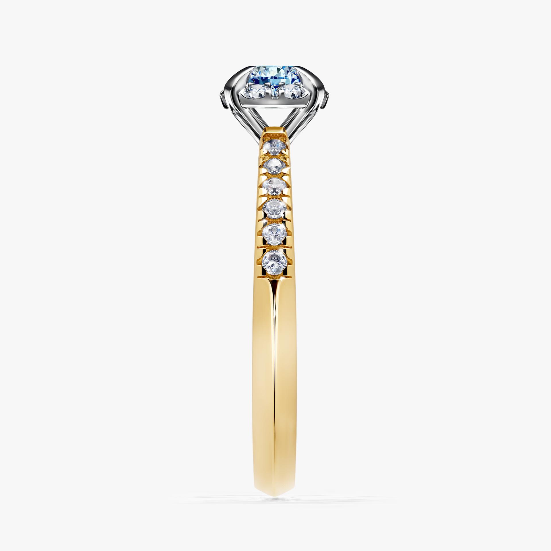 Pierscionek zareczynowy z diamentem niebieski 047 CT z zoltego zlota my princess 03