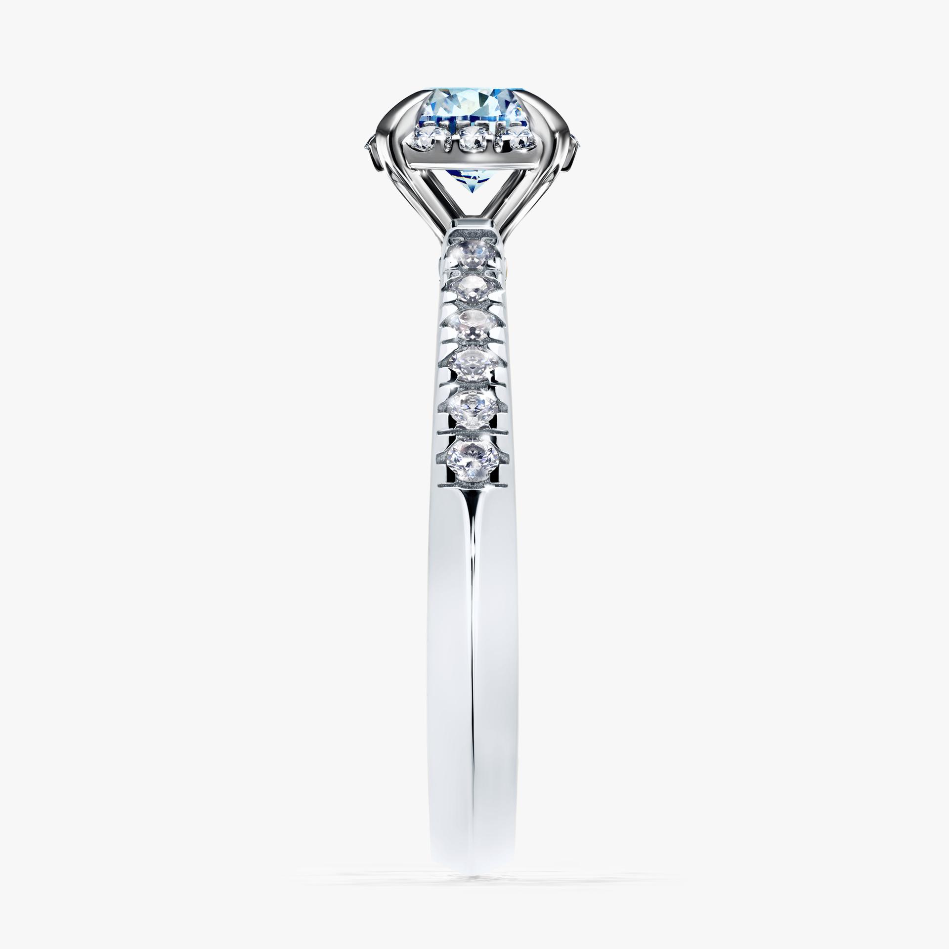 Pierscionek zareczynowy z diamentem niebieski 076 CT z bialego zlota my princess 03