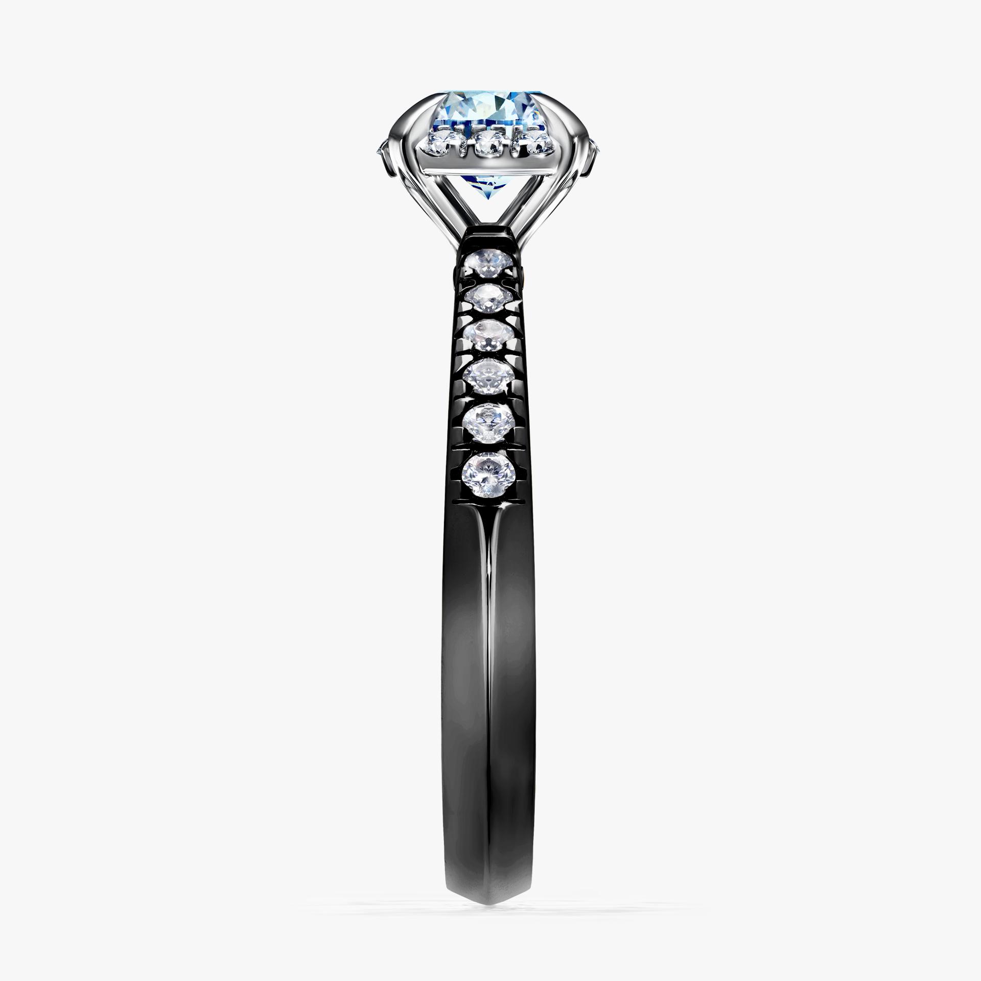 Pierscionek zareczynowy z diamentem niebieski 076 CT z czarnego zlota my princess 03