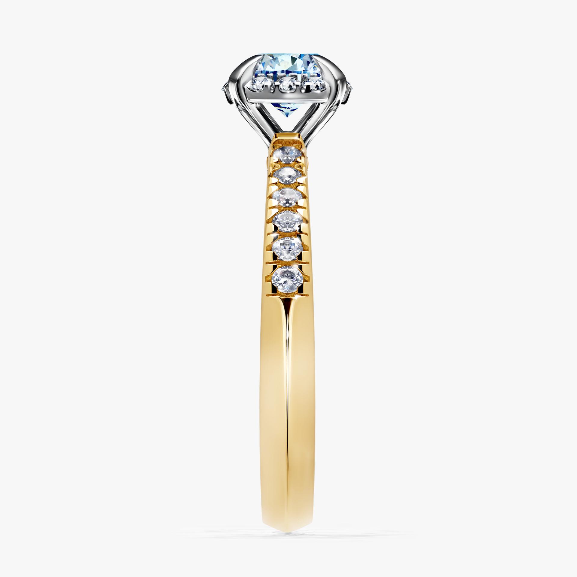Pierscionek zareczynowy z diamentem niebieski 076 CT z zoltego zlota my princess 03
