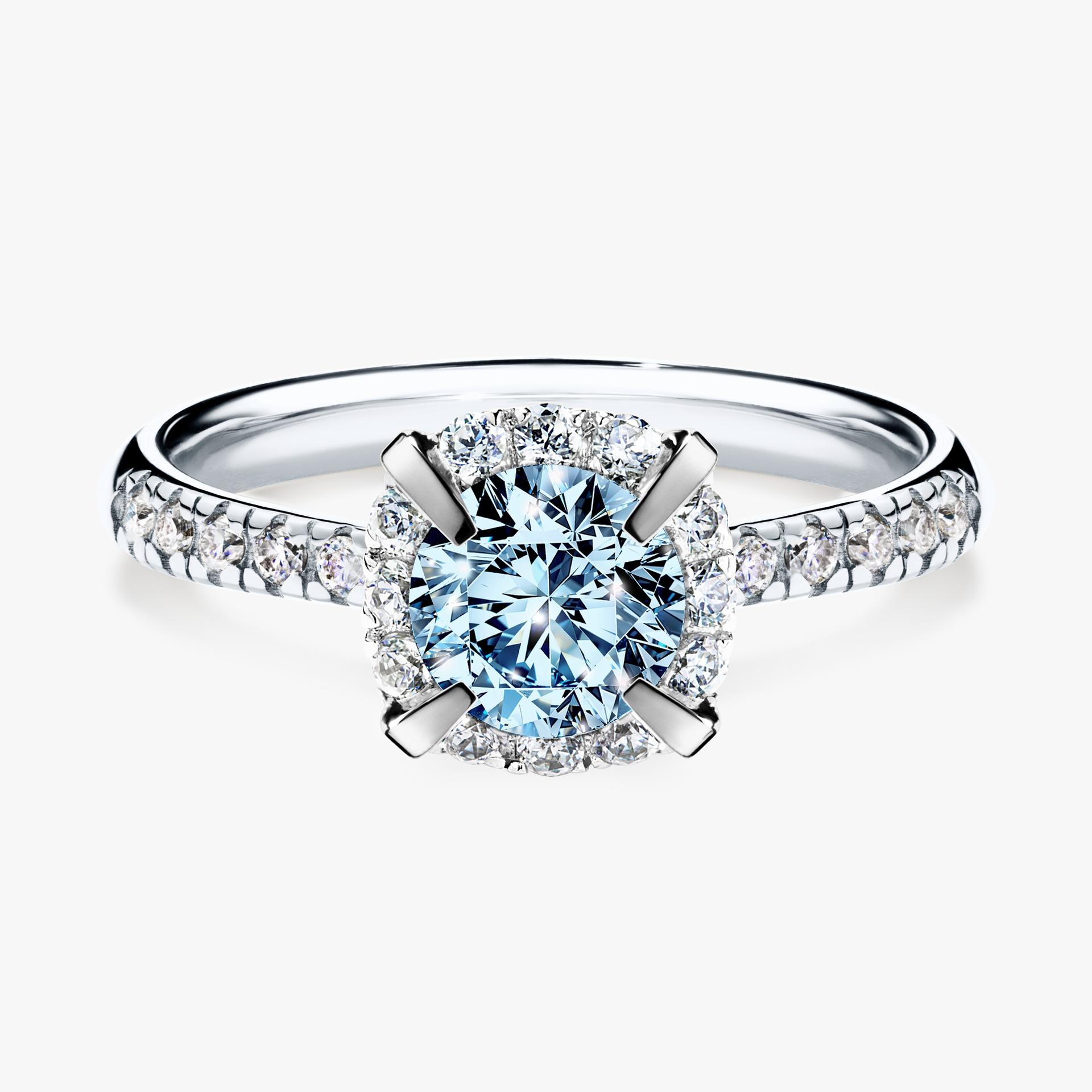 Pierscionek zareczynowy z diamentem niebieski 118 CT z bialego zlota my princess 01