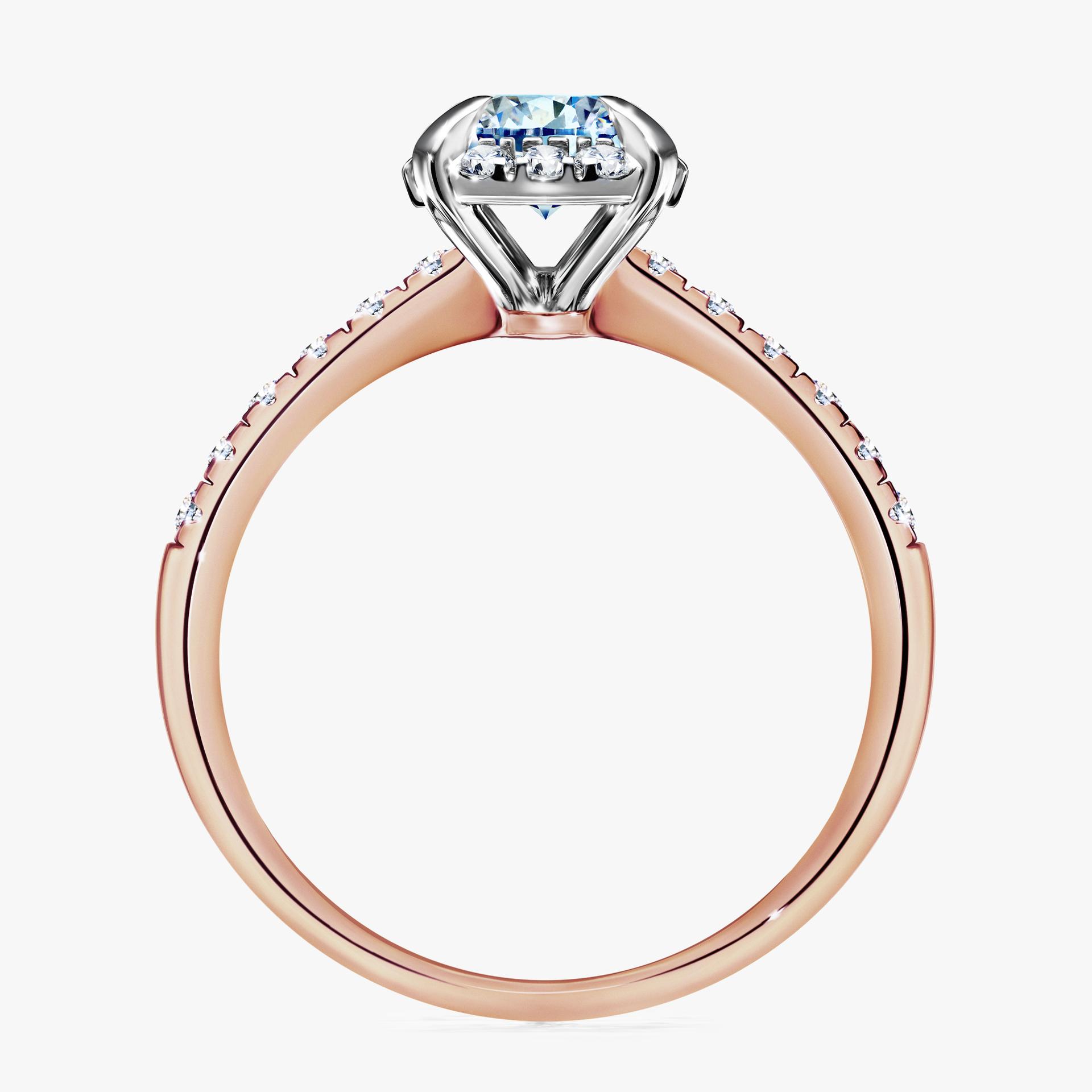 Pierścionek zaręczynowy My Princess z różowego złota z niebieskim diamentem 1,18ct
