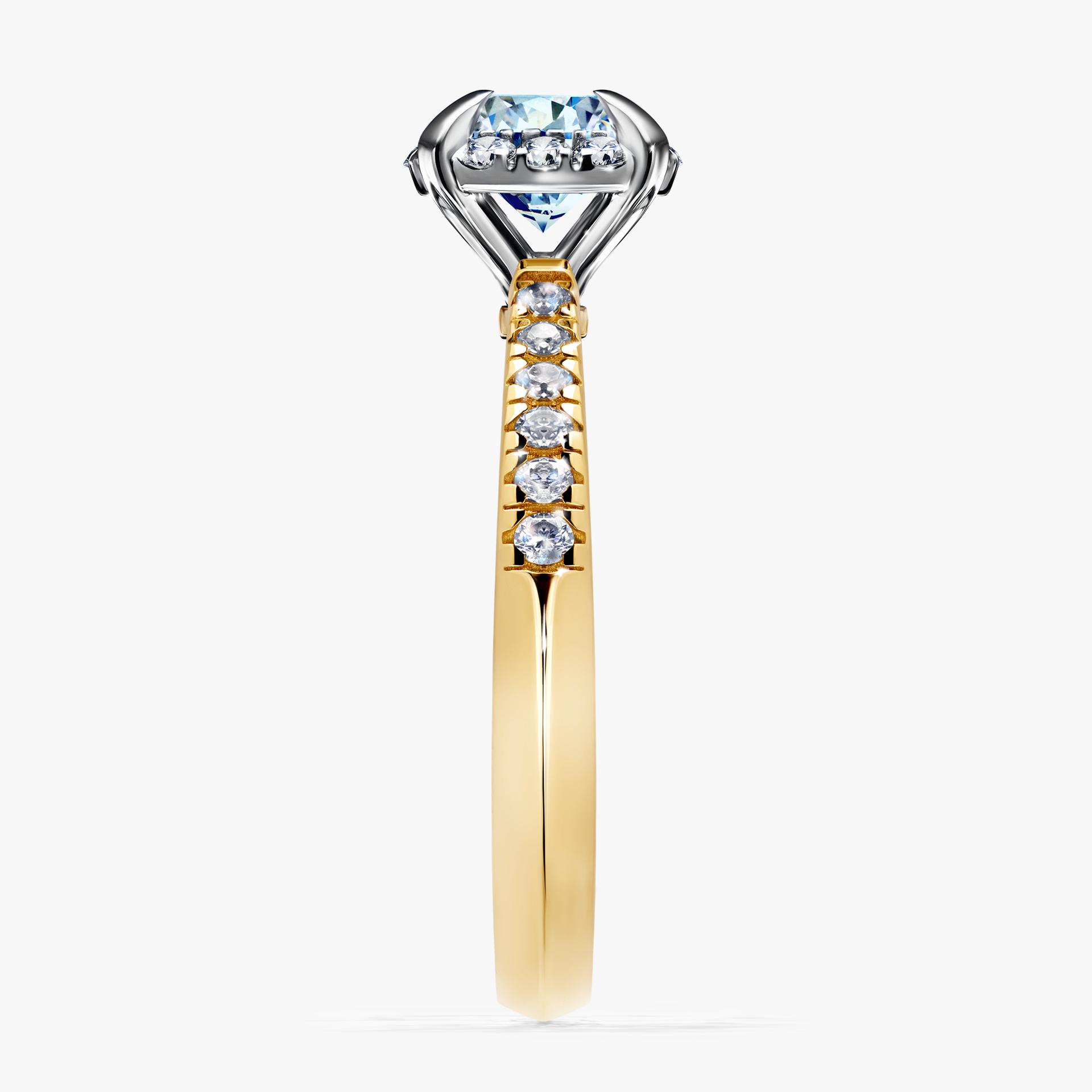 Pierscionek zareczynowy z diamentem niebieski 118 CT z zoltego zlota my princess 03