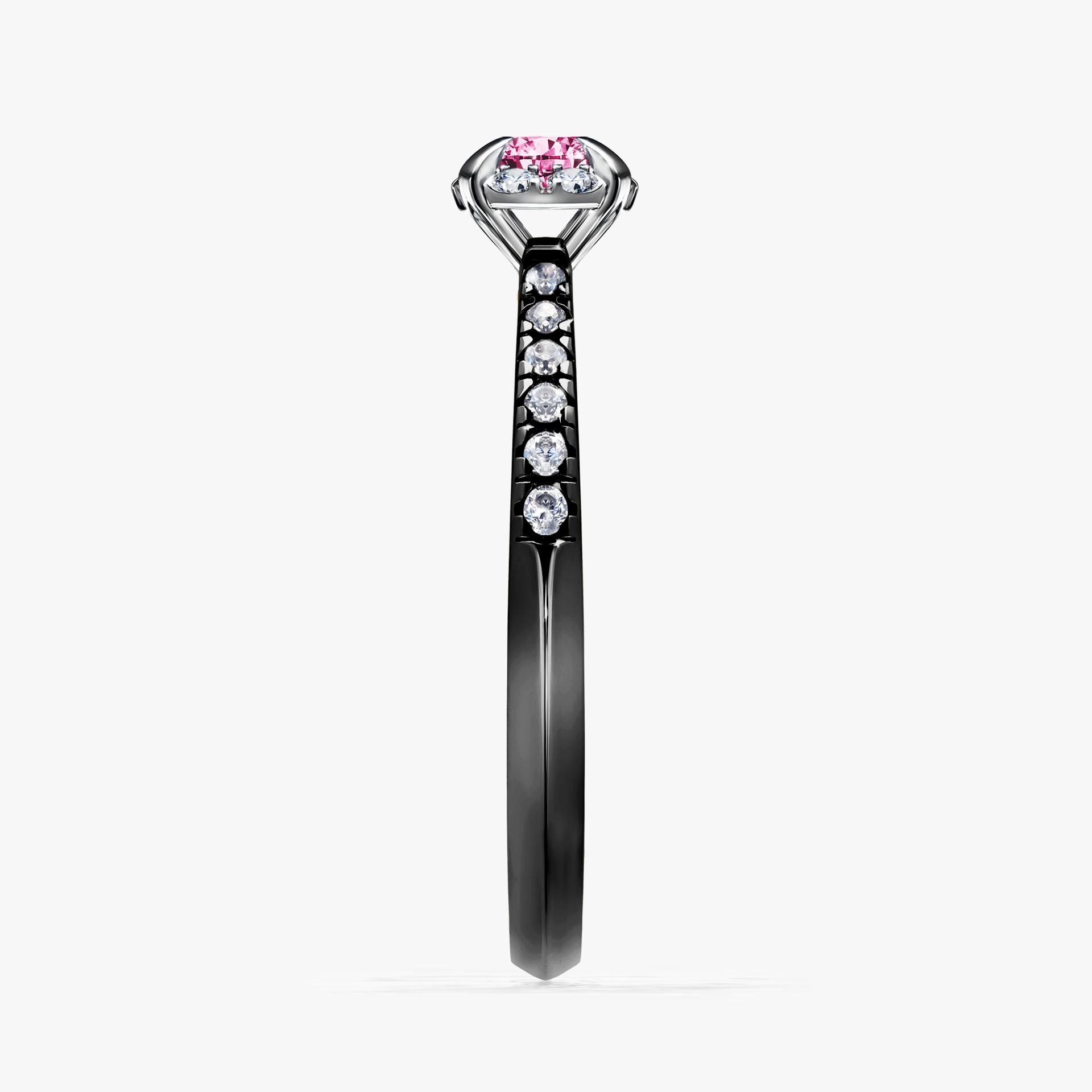 Pierscionek zareczynowy z diamentem rozowy 028 CT z czarnego zlota my princess 03