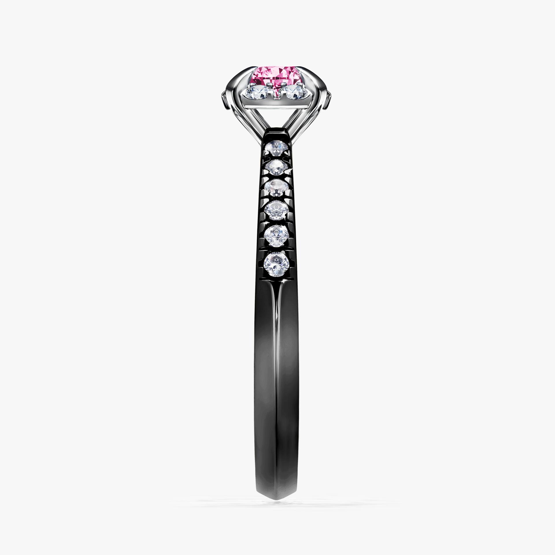 Pierscionek zareczynowy z diamentem rozowy 047 CT z czarnego zlota my princess 03