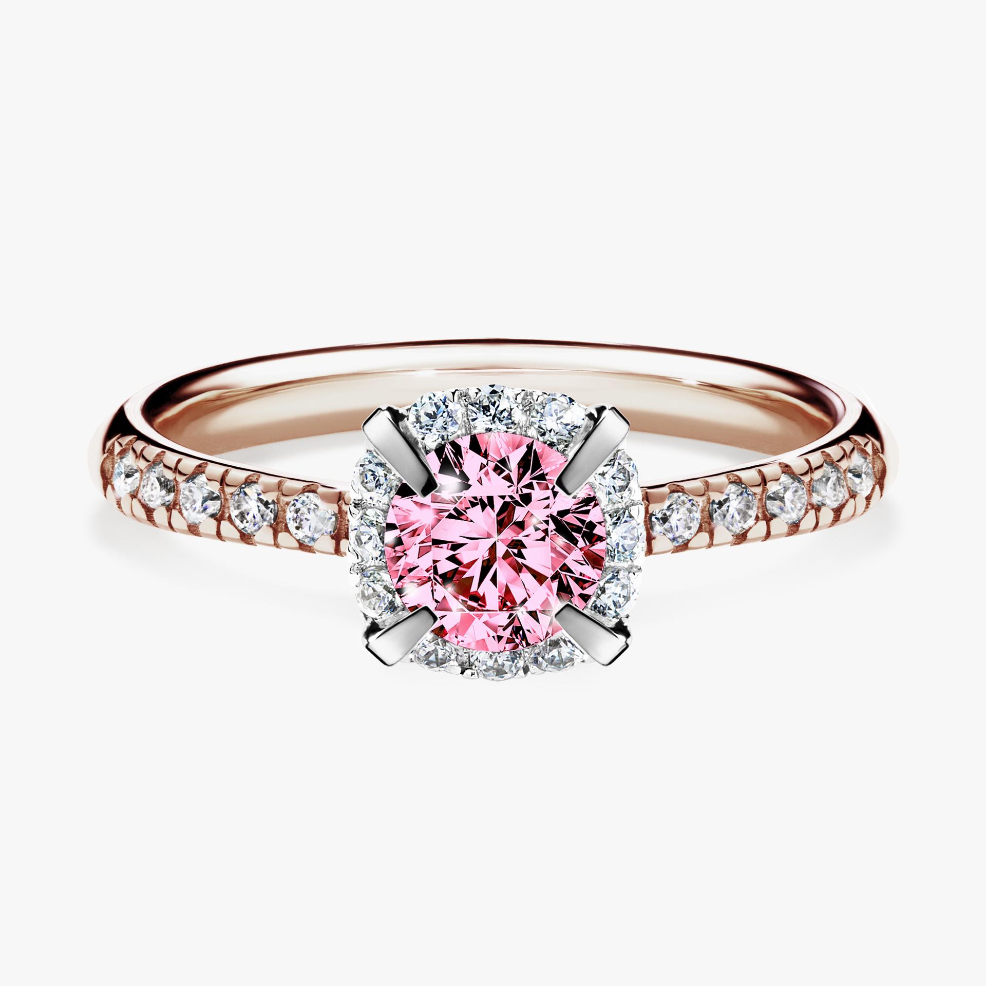Pierścionek zaręczynowy My Princess z różowego złota z różowym diamentem 0,76ct