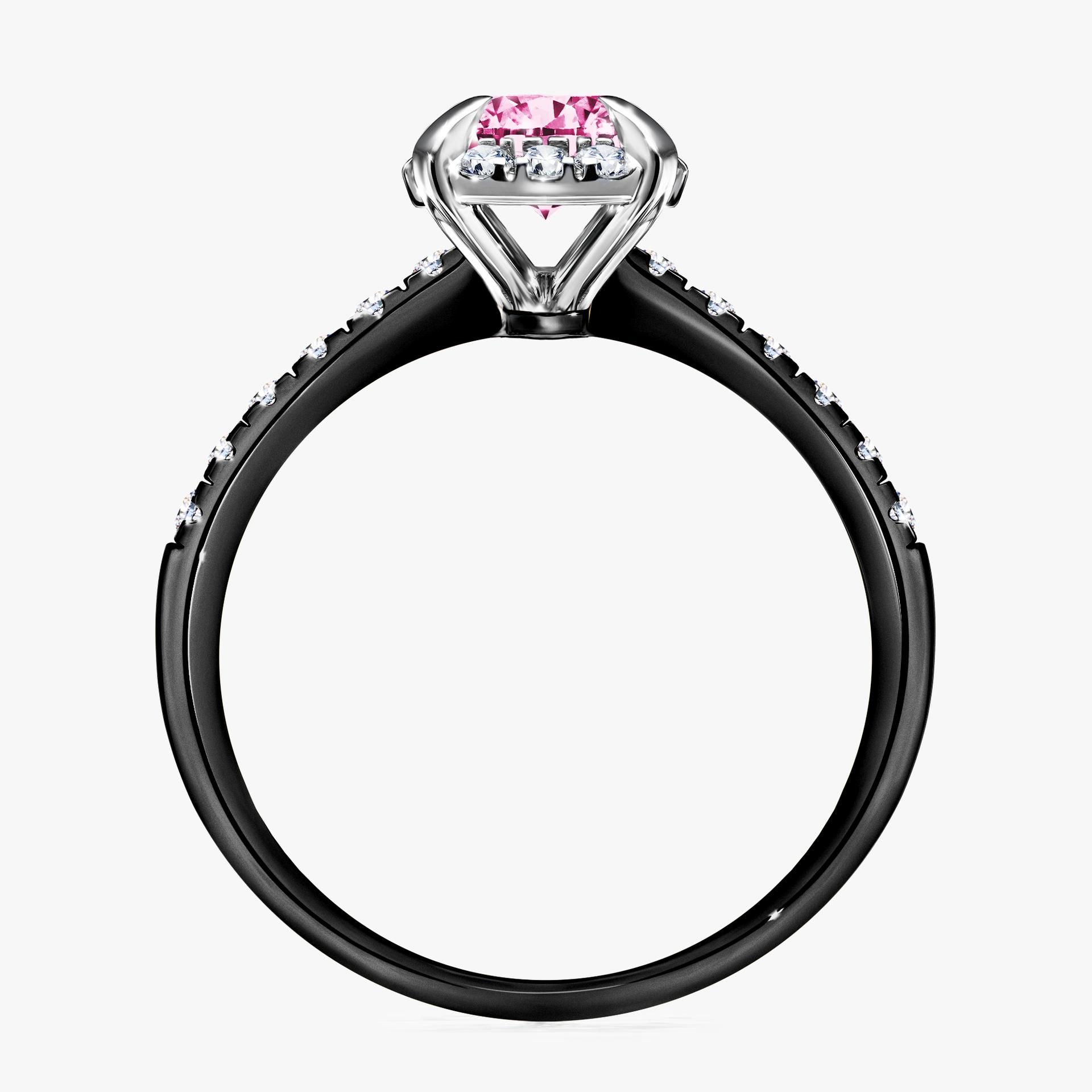 Pierścionek zaręczynowy My Princess z czarnego złota z różowym diamentem 1,18ct