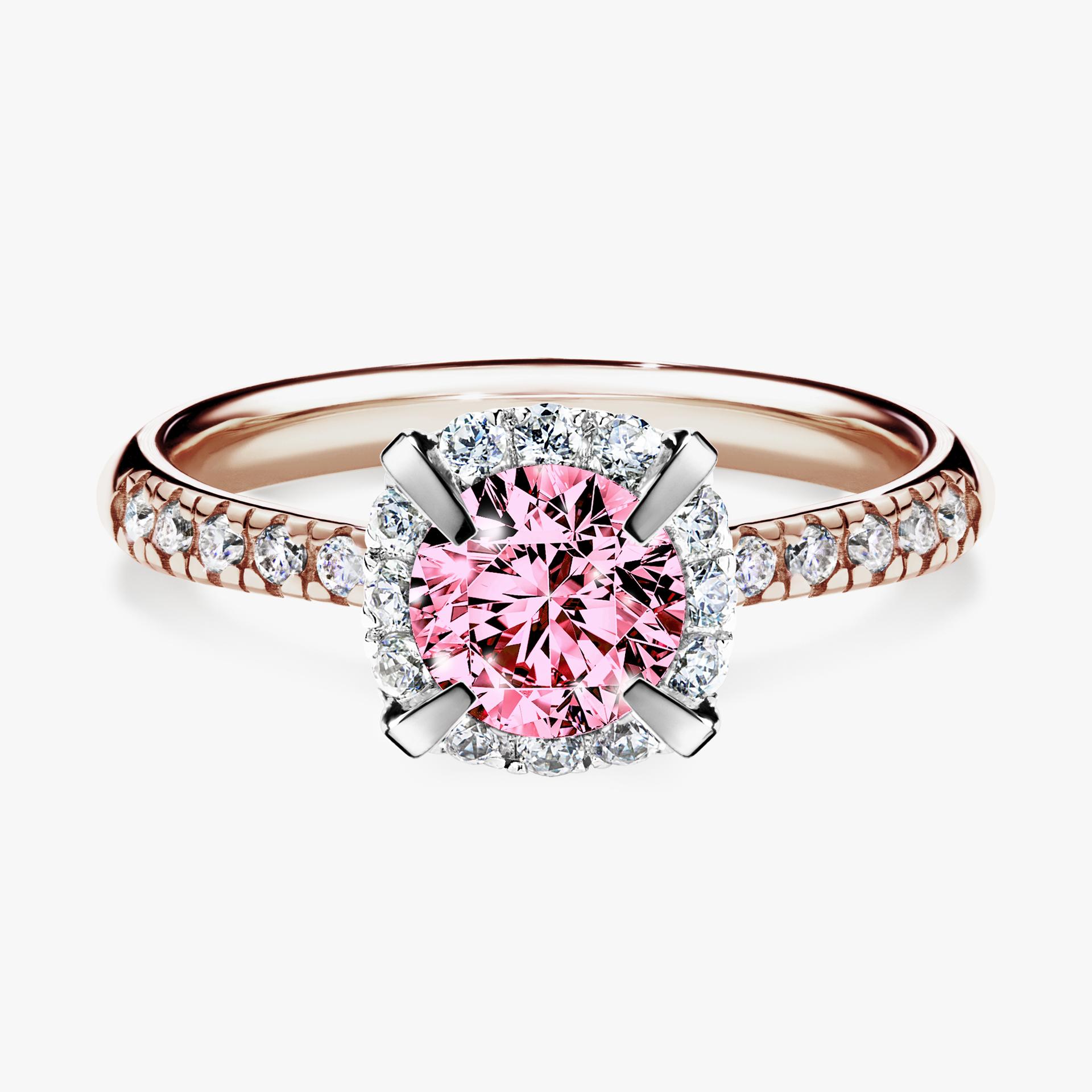 Pierscionek zareczynowy z diamentem rozowy 118 CT z rozowego zlota my princess 01