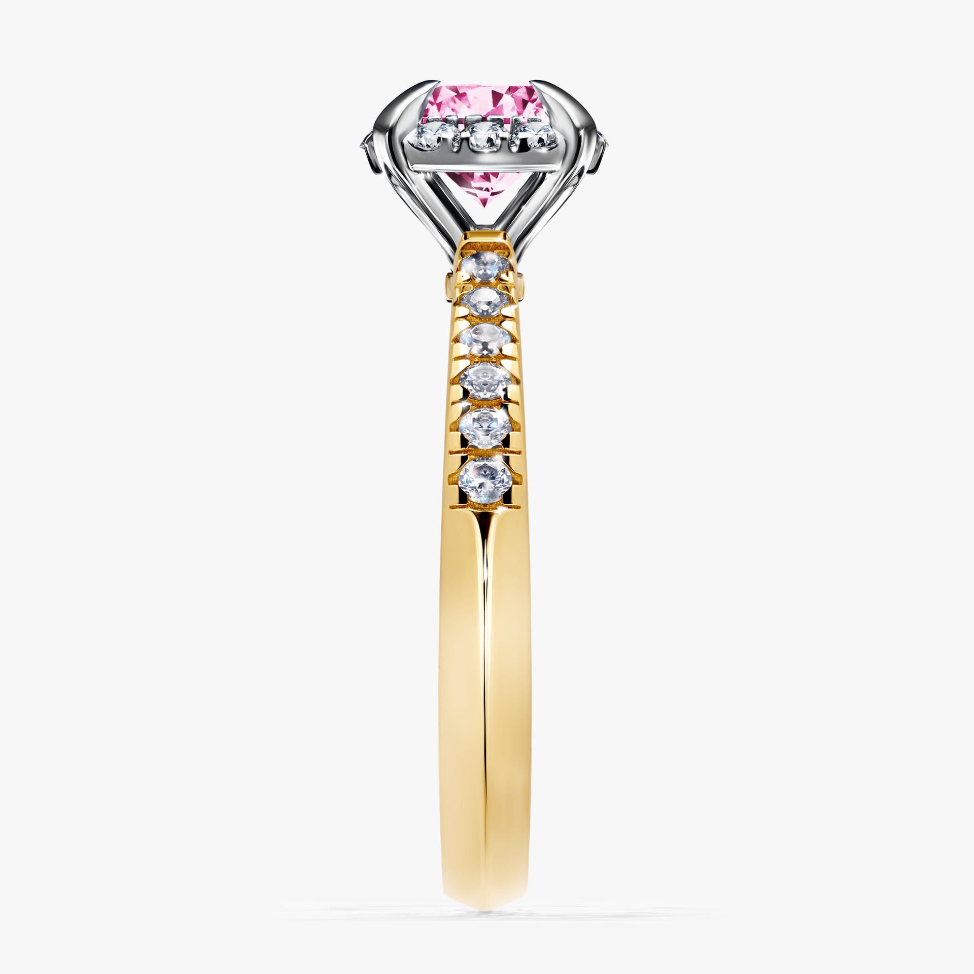 Pierscionek zareczynowy z diamentem rozowy 118 CT z zoltego zlota my princess 03
